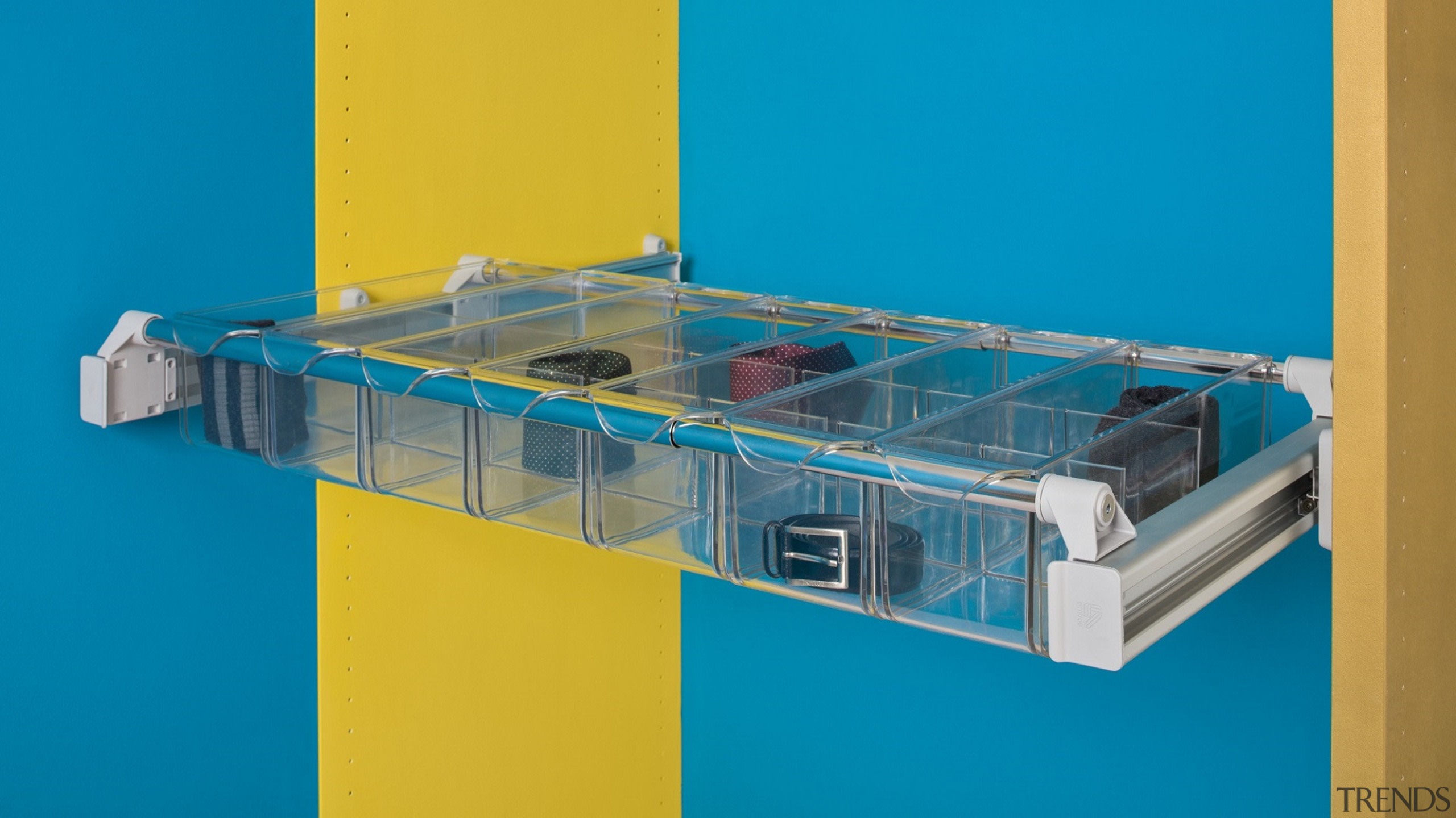 Innovative multi-purpose systemPull out wardrobe storage - order glass, plastic, product, teal