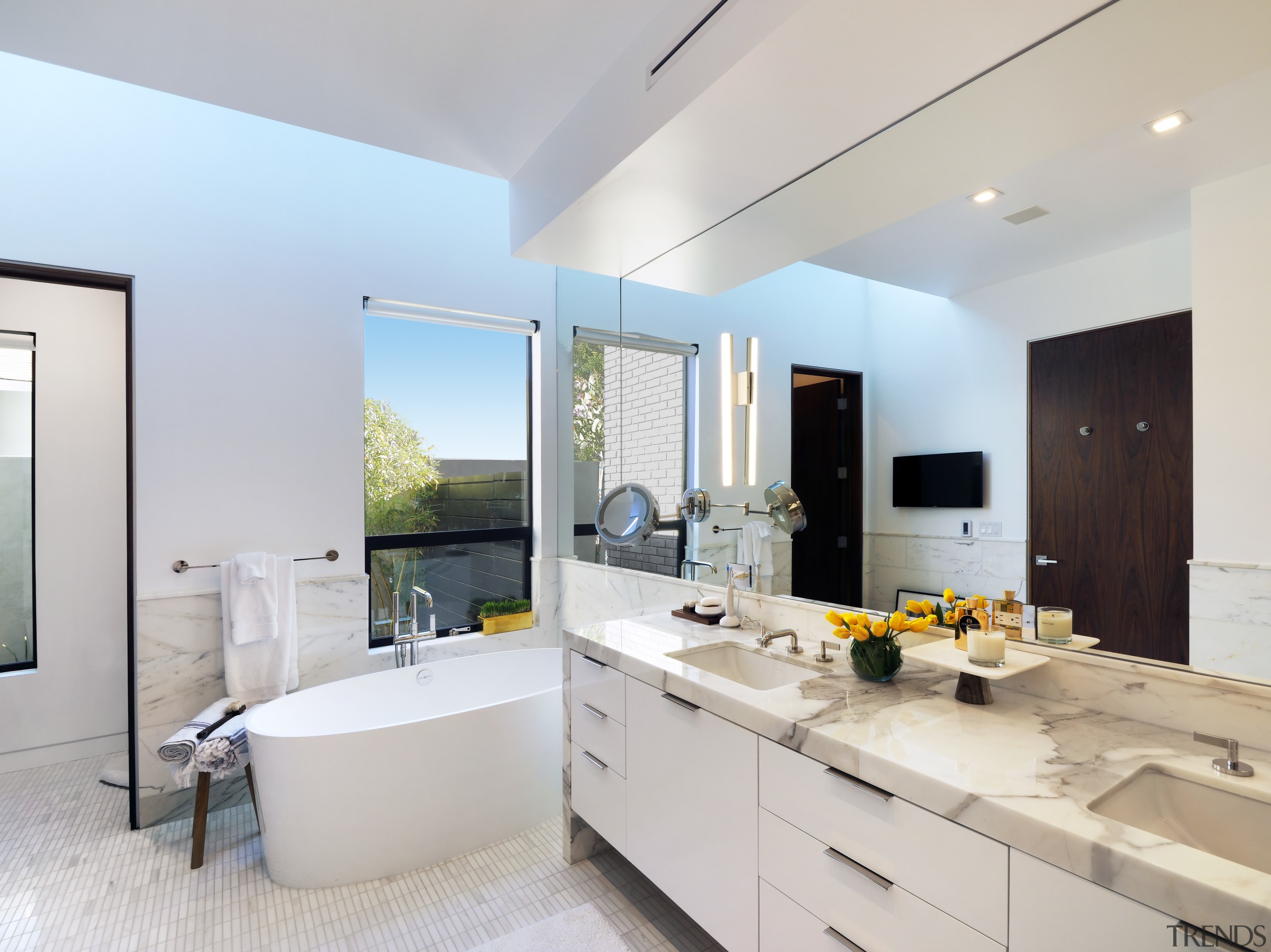 Natural light streams into this new master ensuite architecture, countertop, interior design, kitchen, real estate, room, gray