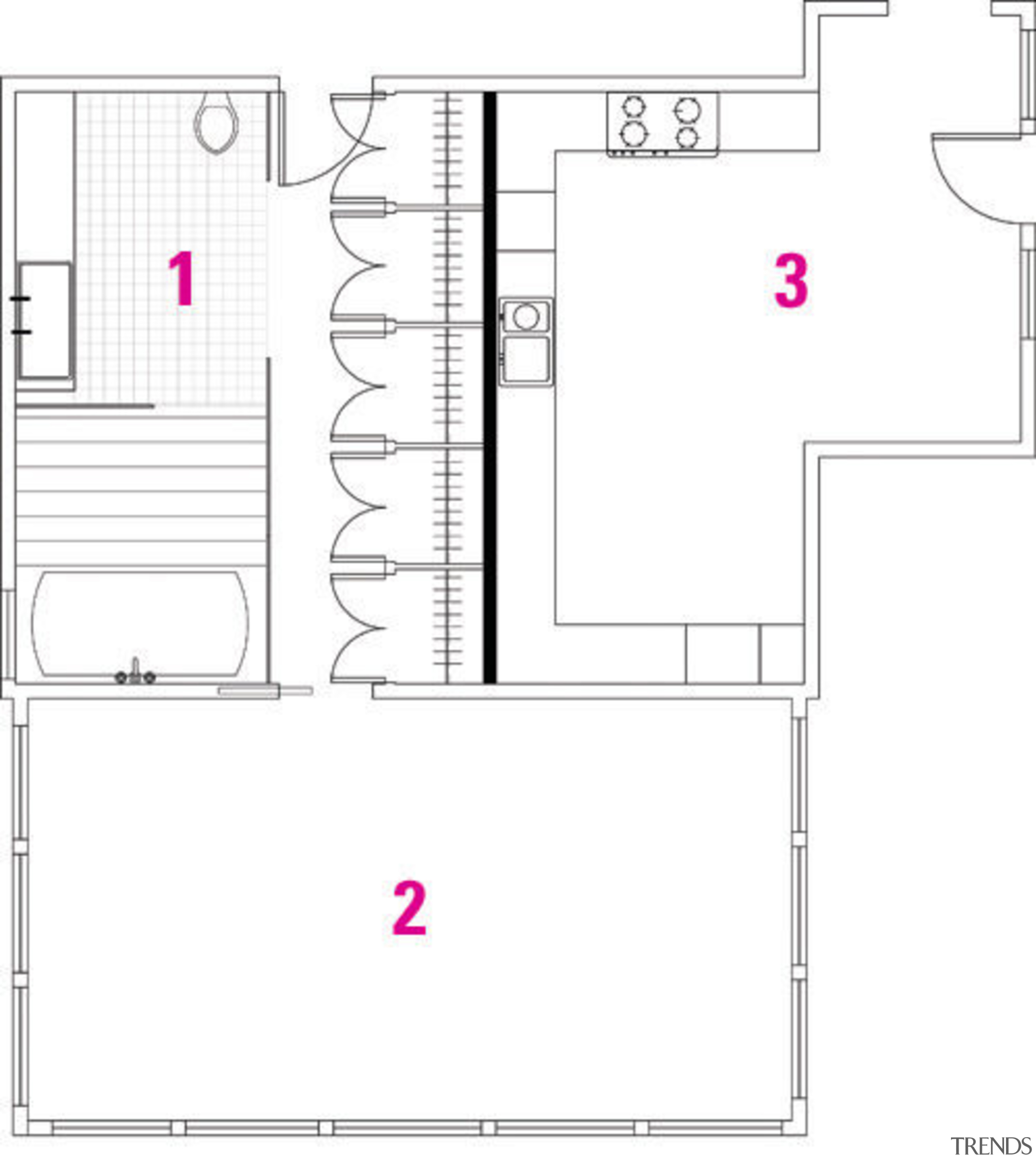 A view of the plan of the bathroom angle, area, design, diagram, drawing, floor plan, font, line, product, product design, square, text, white