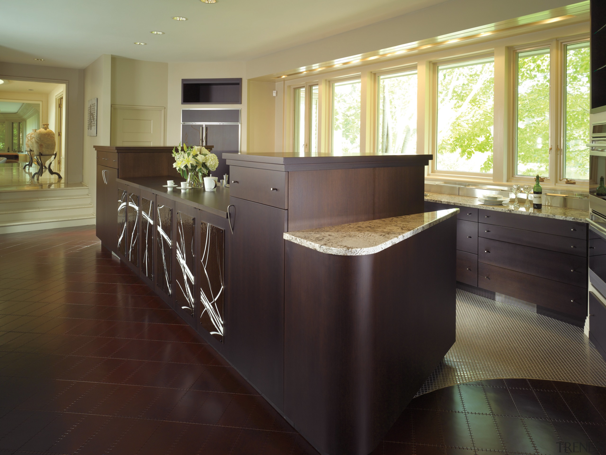 A view of the kitchen area, tiled flooring, cabinetry, countertop, cuisine classique, floor, flooring, hardwood, interior design, kitchen, real estate, room, black