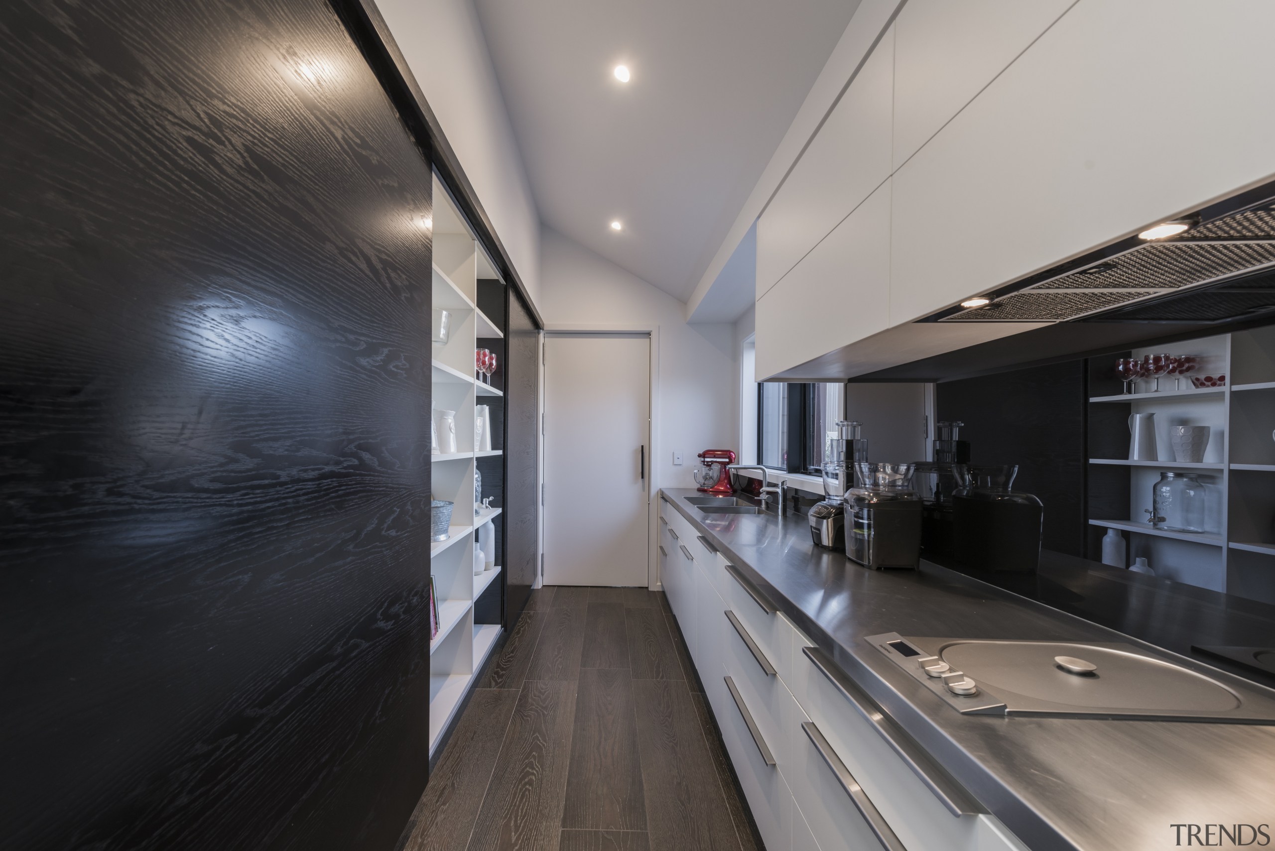 As part of this kitchen design by Davinia architecture, house, interior design, gray, black