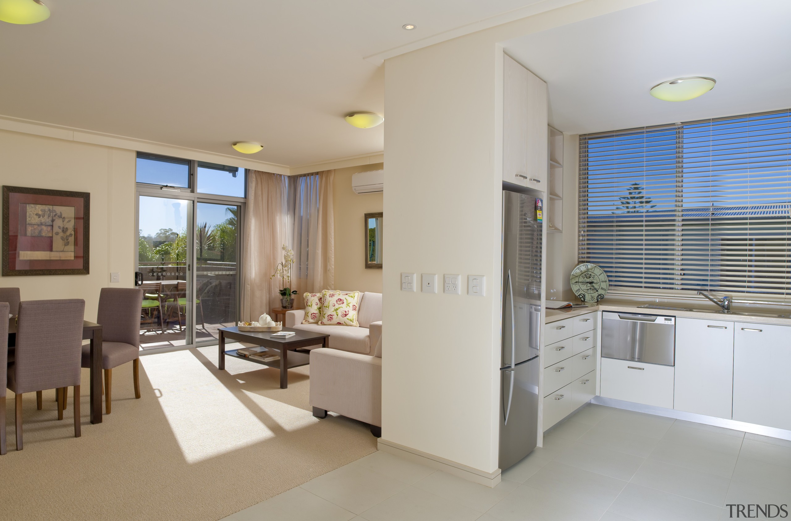 View of kitchen at the St Peter's Green apartment, floor, interior design, property, real estate, gray