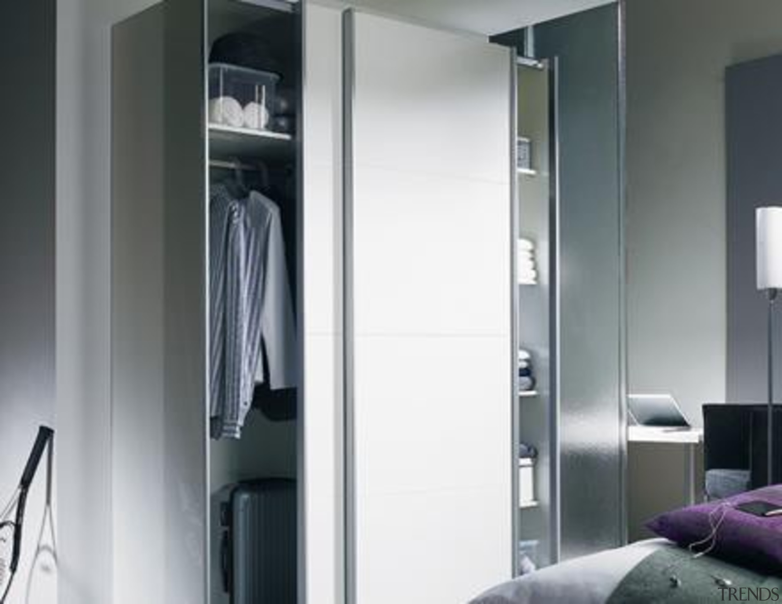 Design flexibility offering a wide range of different closet, door, furniture, interior design, product design, room, wardrobe, gray, white