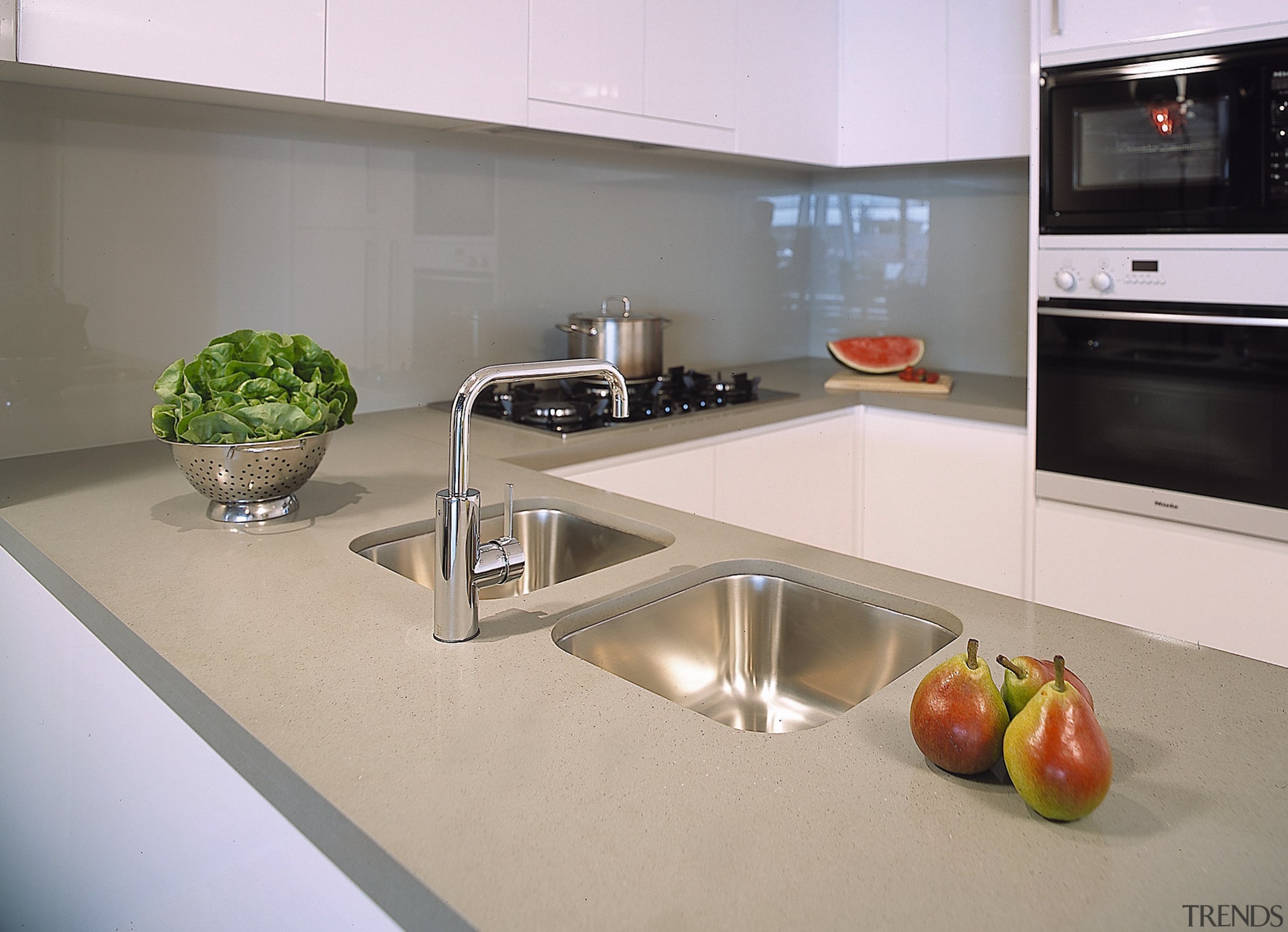 view of kitchen area - view of kitchen countertop, interior design, kitchen, gray