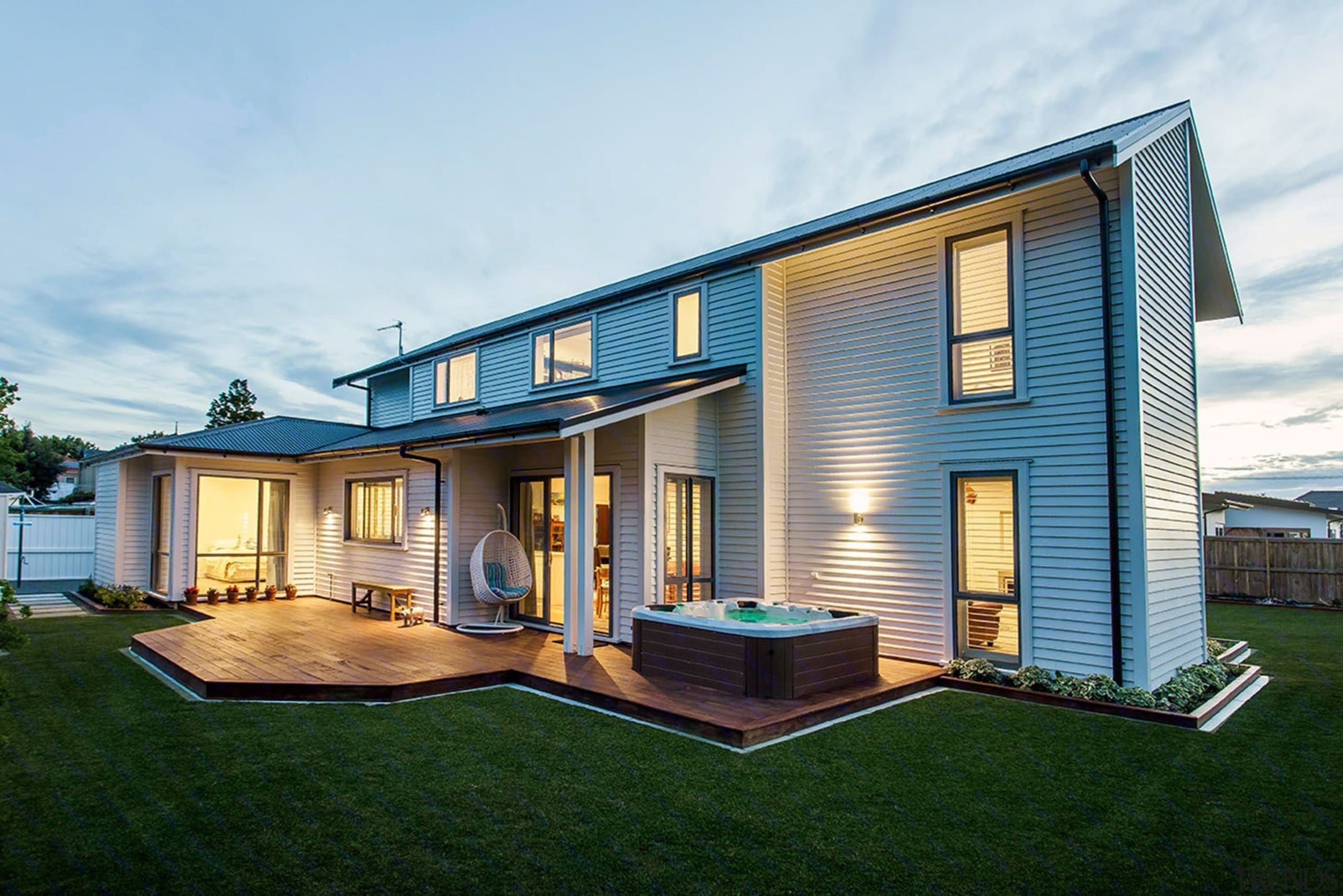 See the home here cottage, elevation, facade, home, house, property, real estate, residential area, siding, white