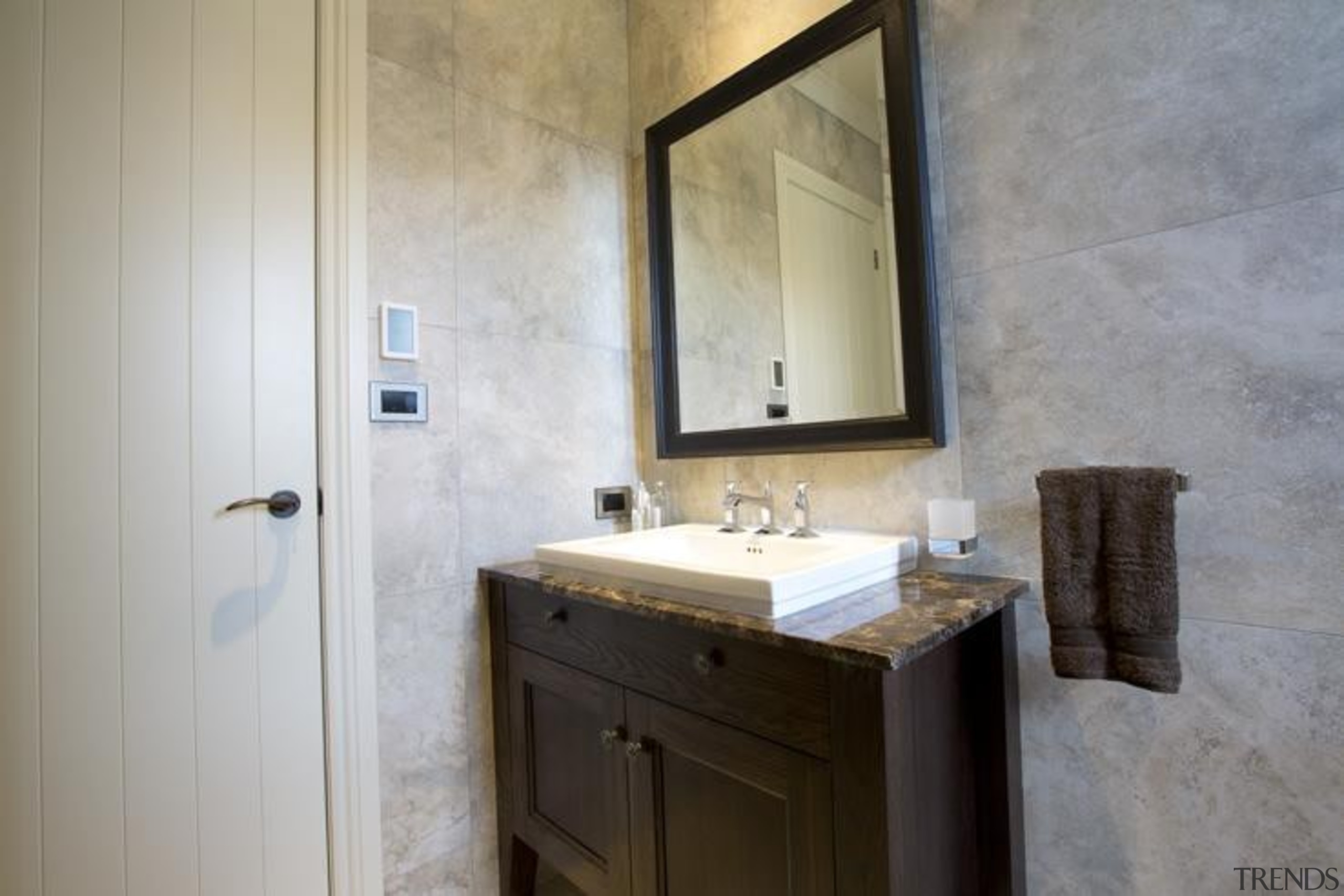 Bernini silver matt bathroom wall tile. - Bernini bathroom, bathroom accessory, bathroom cabinet, interior design, property, room, sink, gray