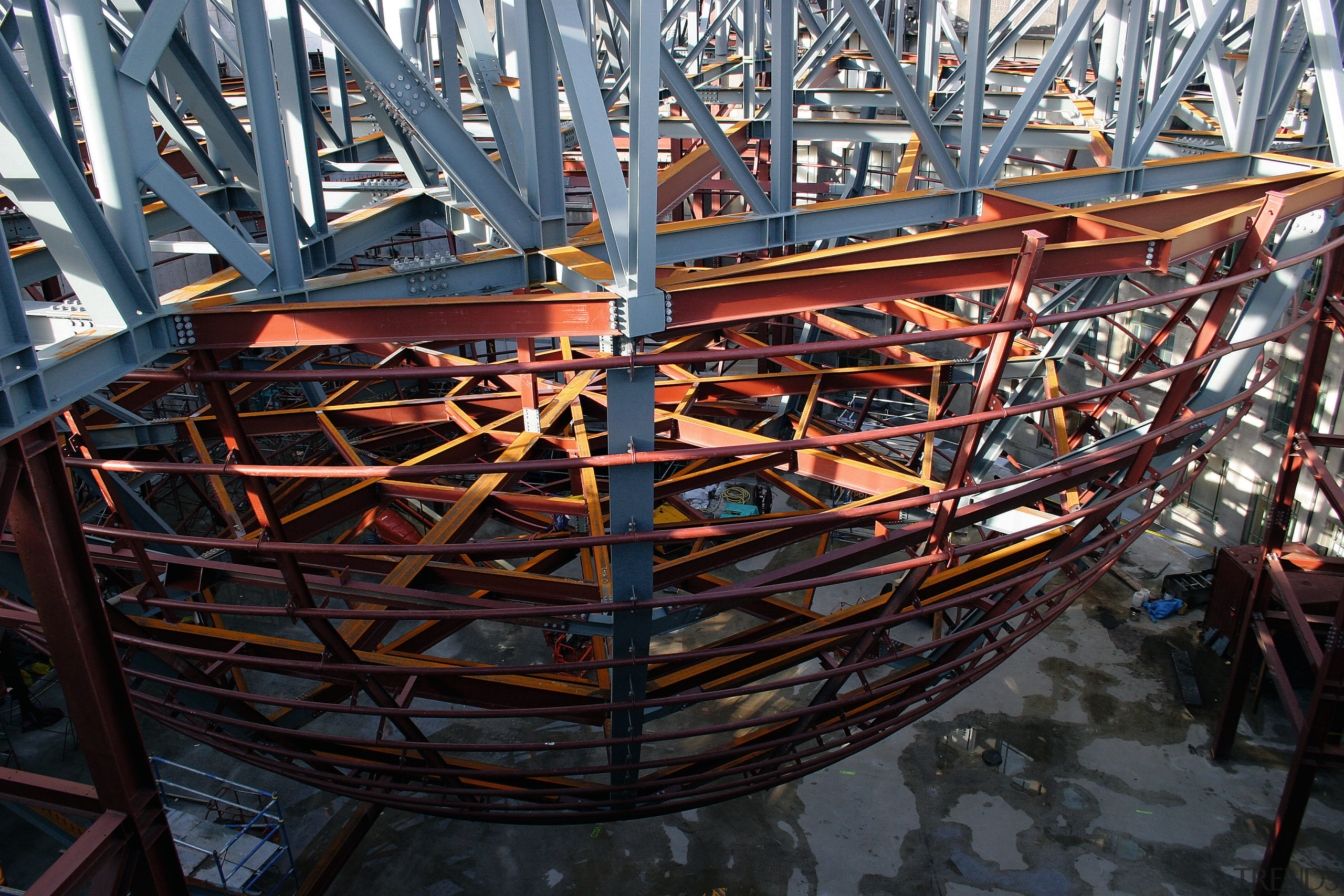 A view of the structural steel erected in galleon, reflection, tourist attraction, black