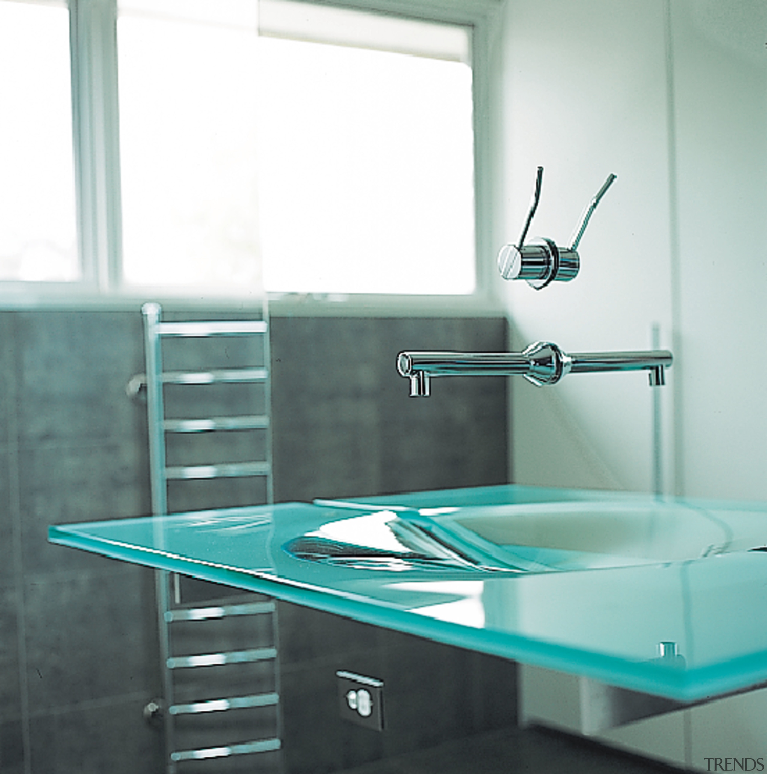 View of the hand basin within this bathroom bathroom, bathroom sink, countertop, glass, plumbing fixture, product design, sink, tap, gray, white