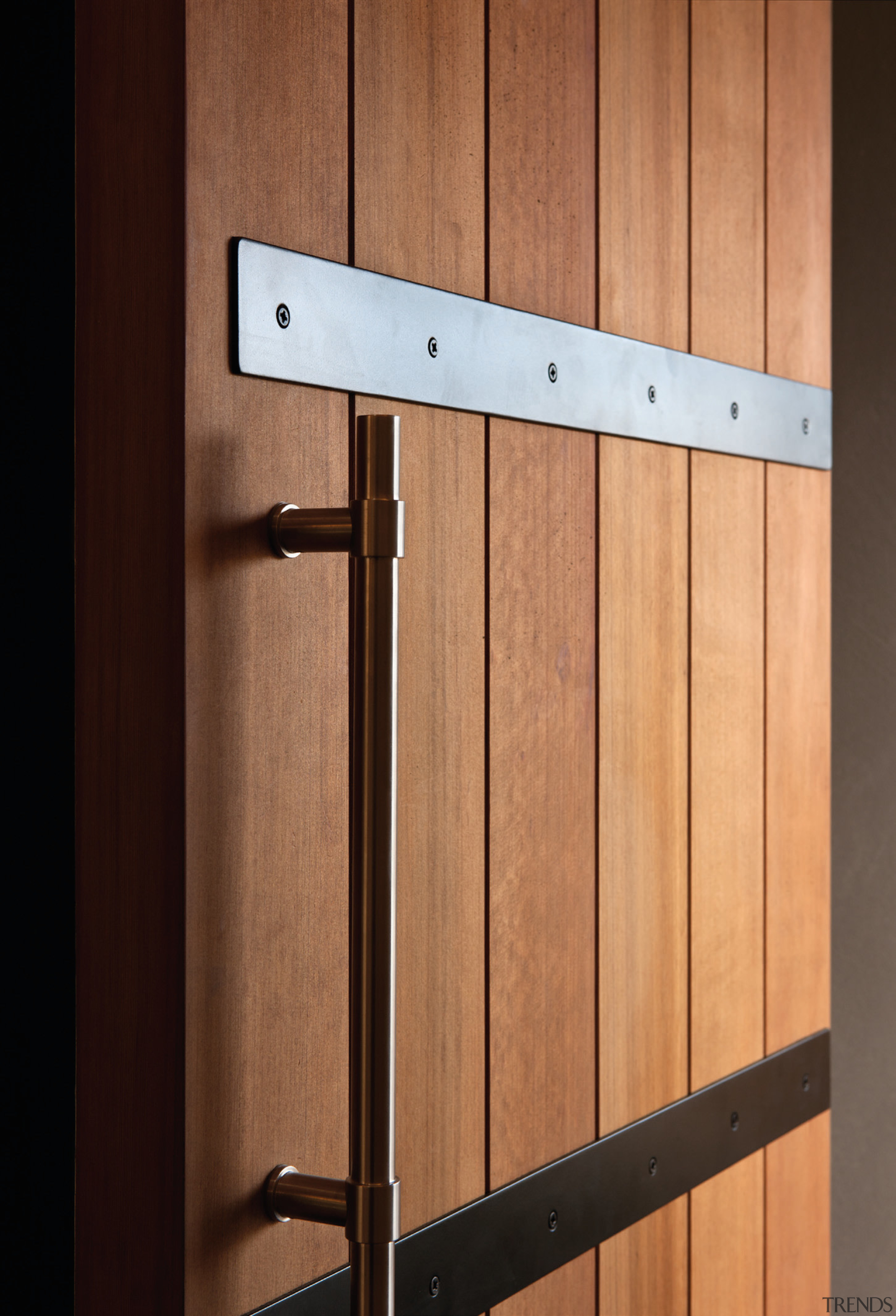 PB400 - Solid Pull Handle for Timber, Glass line, product design, wood, orange, black, brown