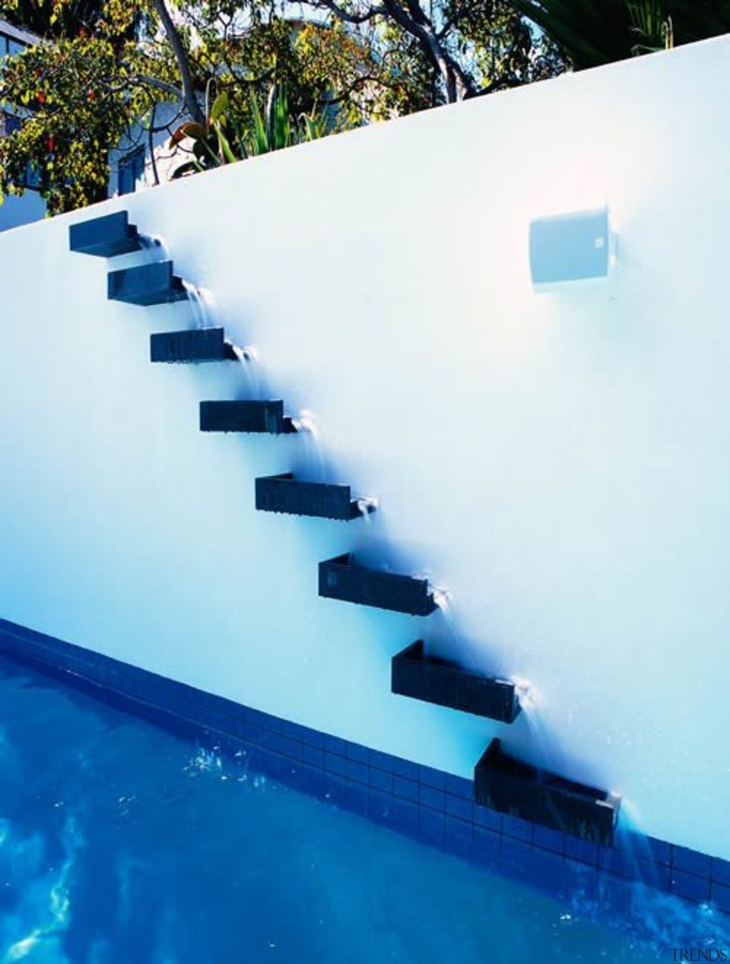 Waterfall - blue | reflection | sky | blue, reflection, sky, swimming pool, water, white, blue