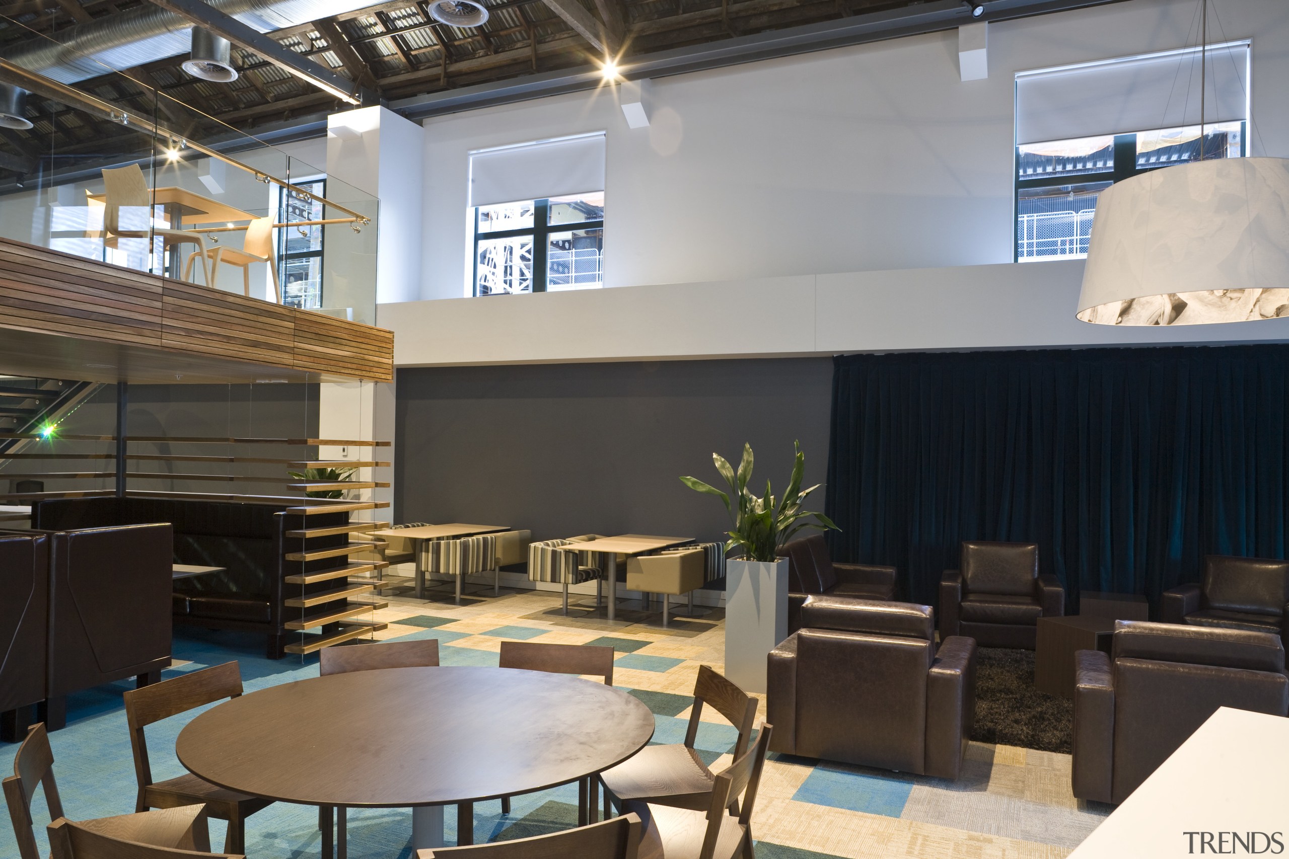 interior view of the Westpac offices featuring windows interior design, lobby, black