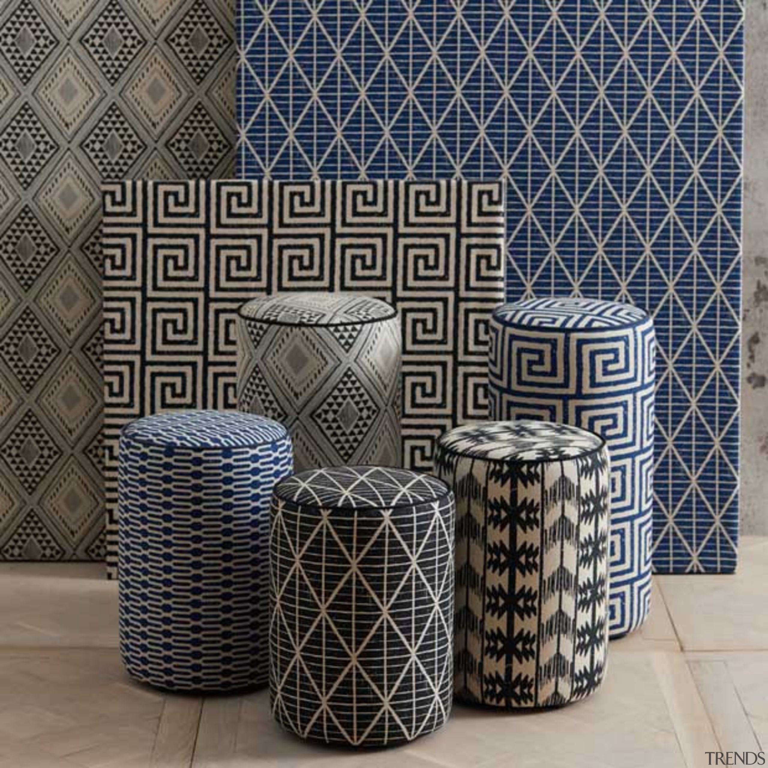 Exotic and eclectic yet effortlessly relaxed, ADITI is ceramic, pattern, wicker, gray, black