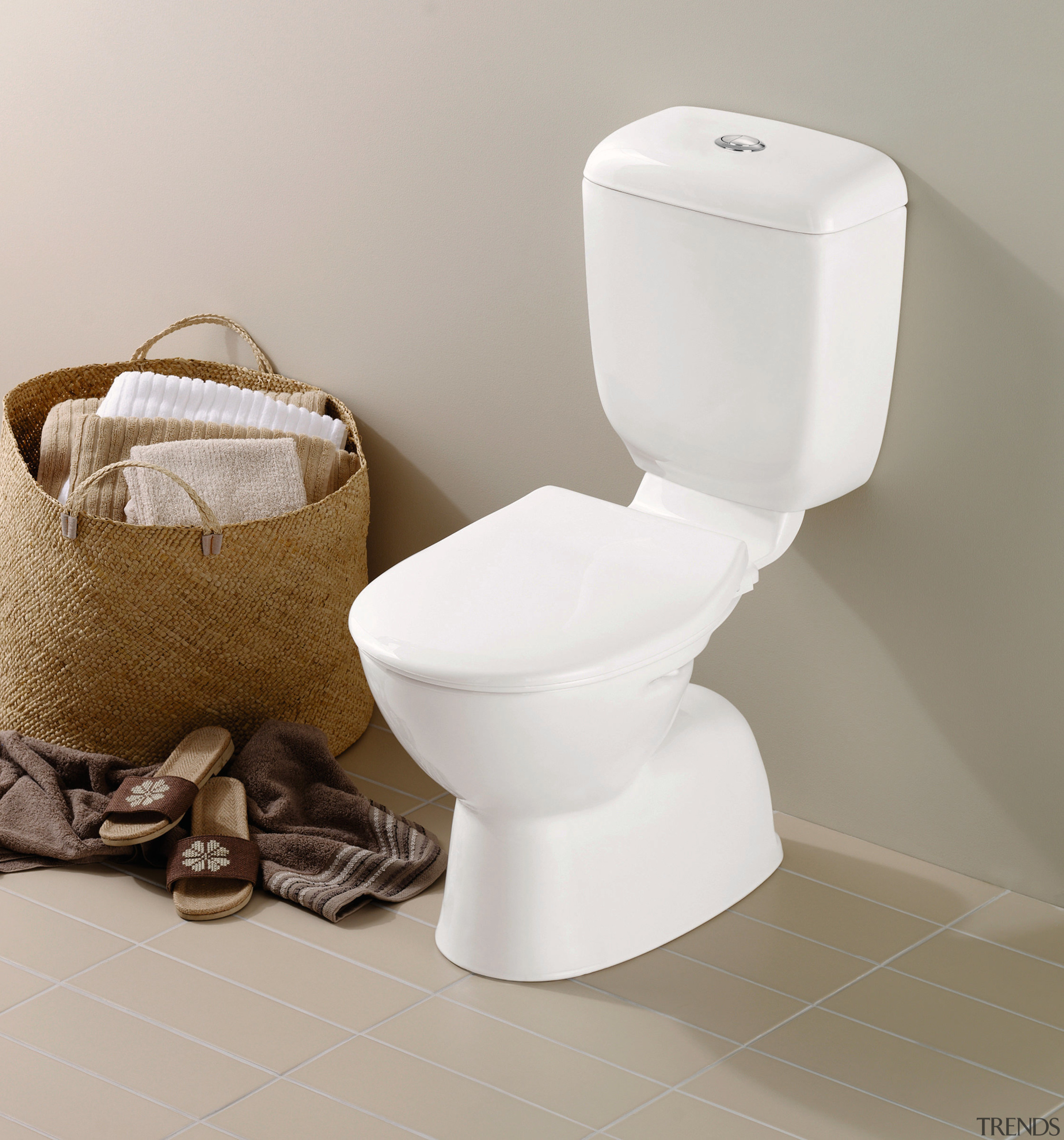 A view of a toilet from Caroma Industries. ceramic, plumbing fixture, product, product design, toilet, toilet seat, gray