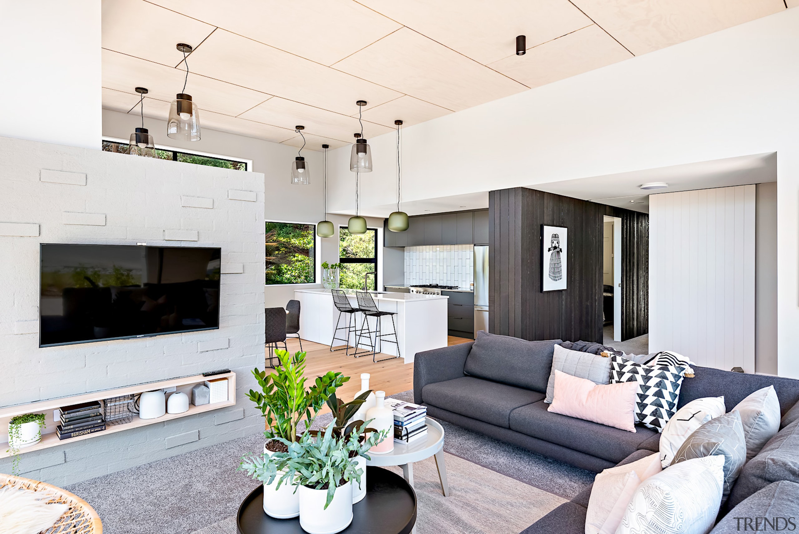 The home’s contemporary styling – with a mix 