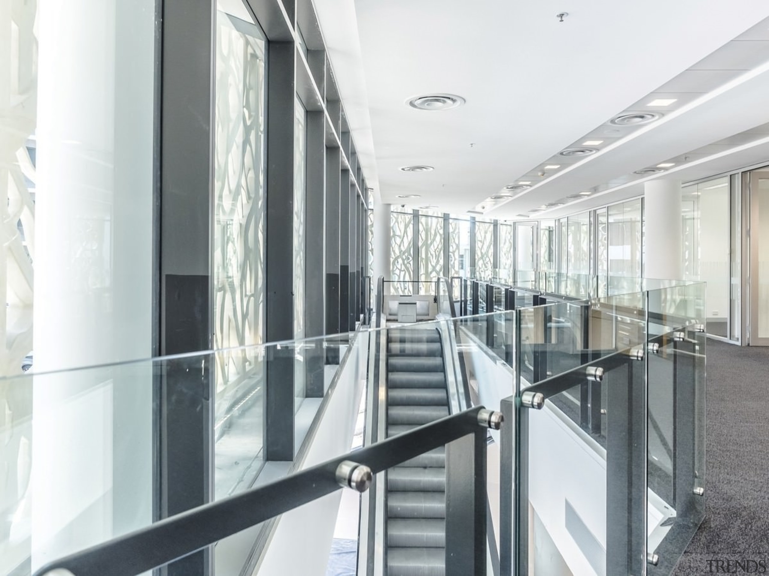 Newcastle Courthouse – Cox Architecture - Newcastle Courthouse architecture, building, daylighting, glass, handrail, interior design, lobby, real estate, structure, white, gray