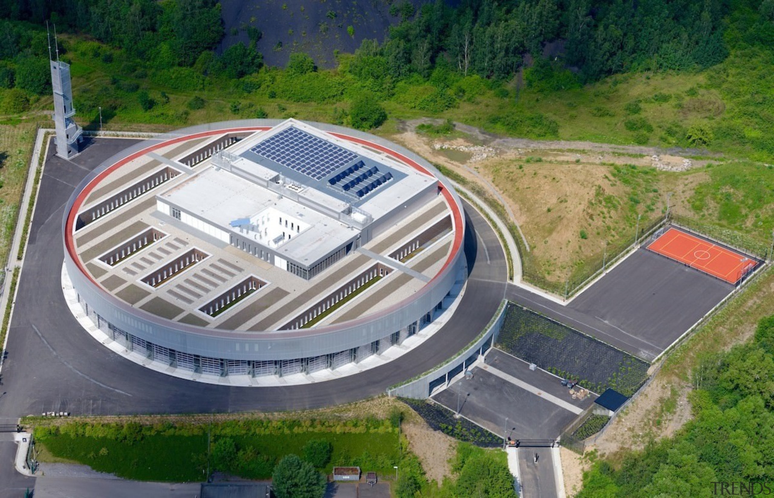 569 firestation - 569 firestation - aerial photography aerial photography, bird's eye view, sport venue, stadium, structure, gray