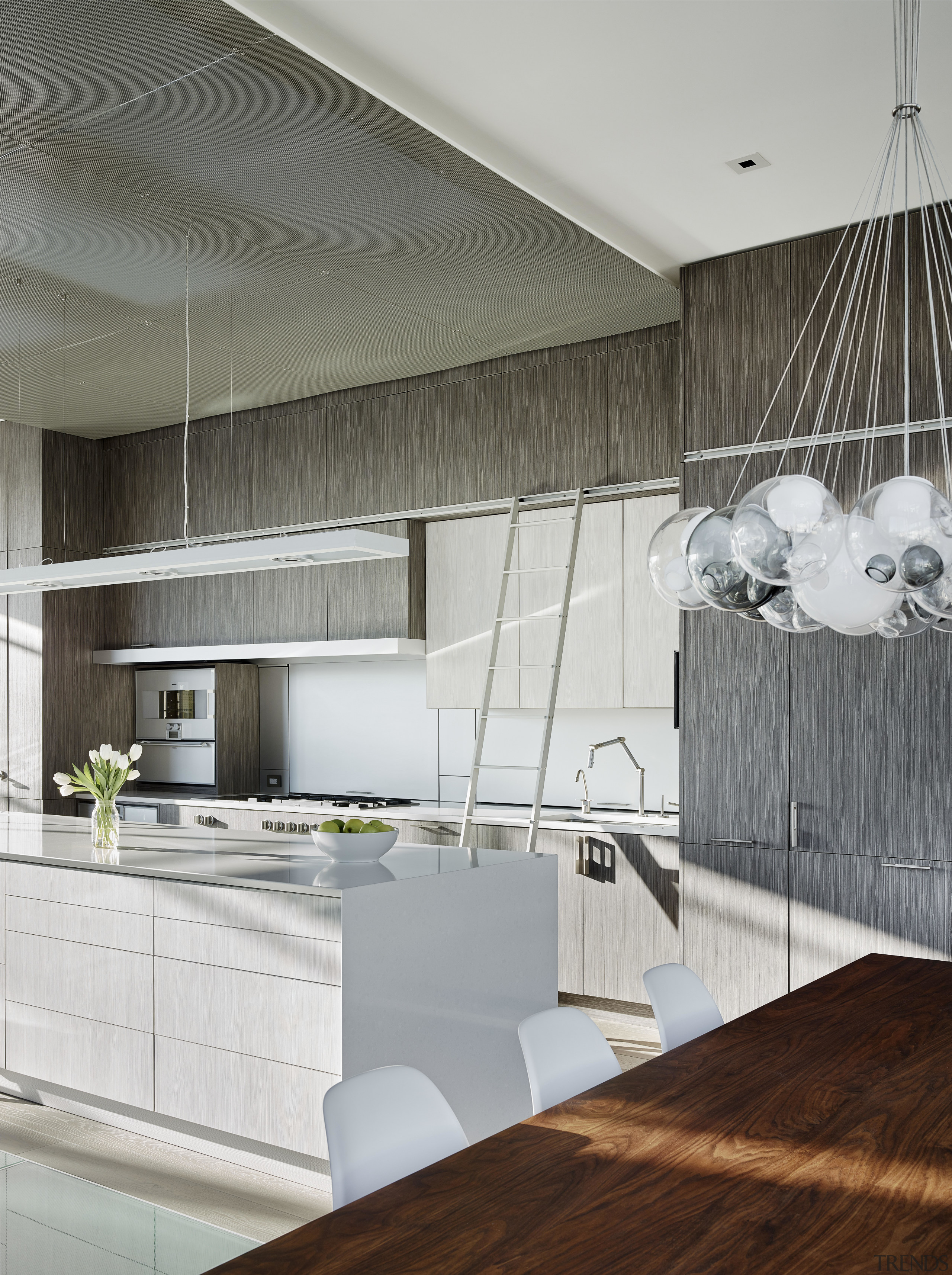 This kitchen, part of an extensive remodel by architecture, ceiling, countertop, floor, house, interior design, interior designer, kitchen, product design, gray