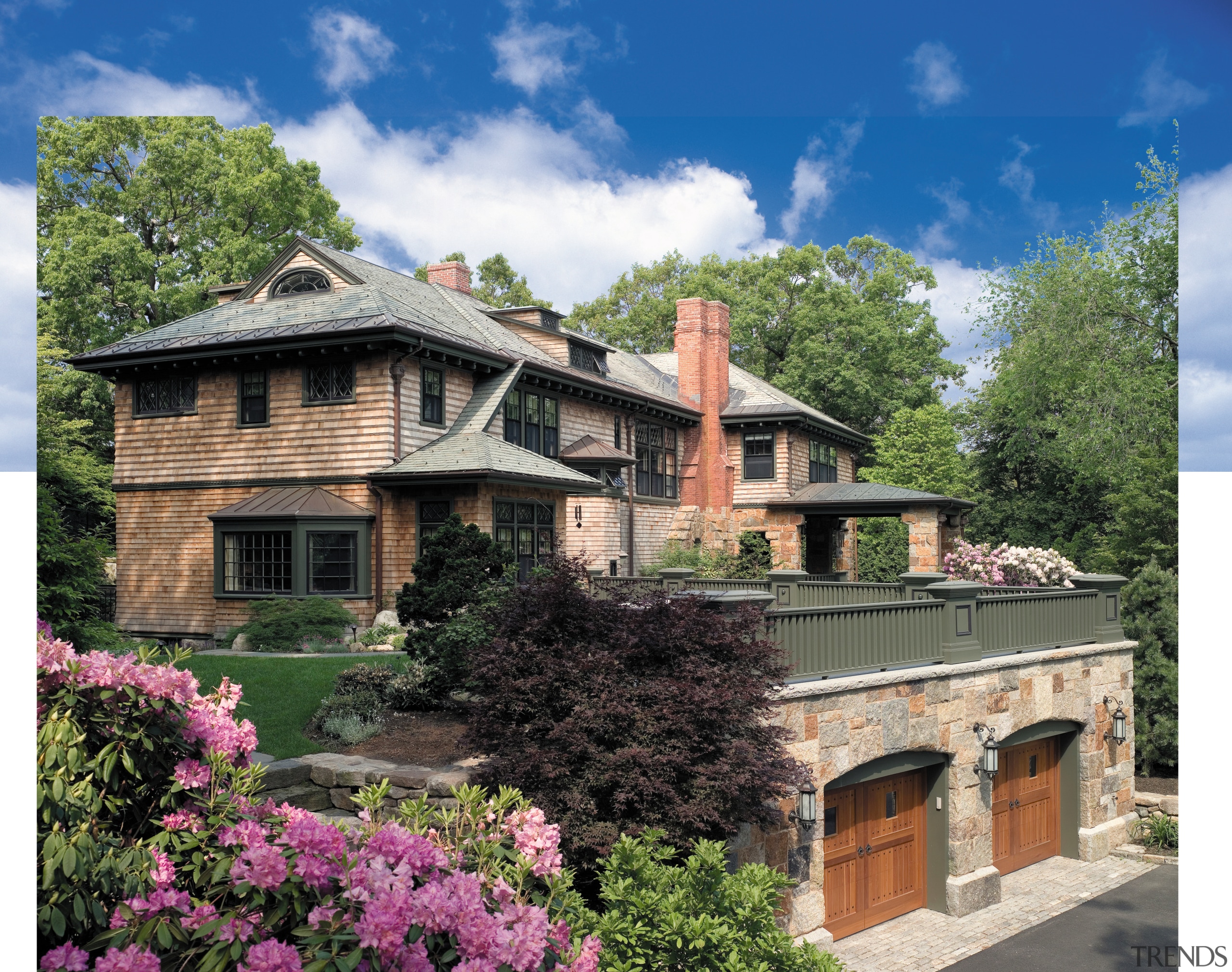 view of this remodelled house that is now cottage, estate, facade, historic house, home, house, mansion, plant, property, real estate, residential area, roof, tree, villa