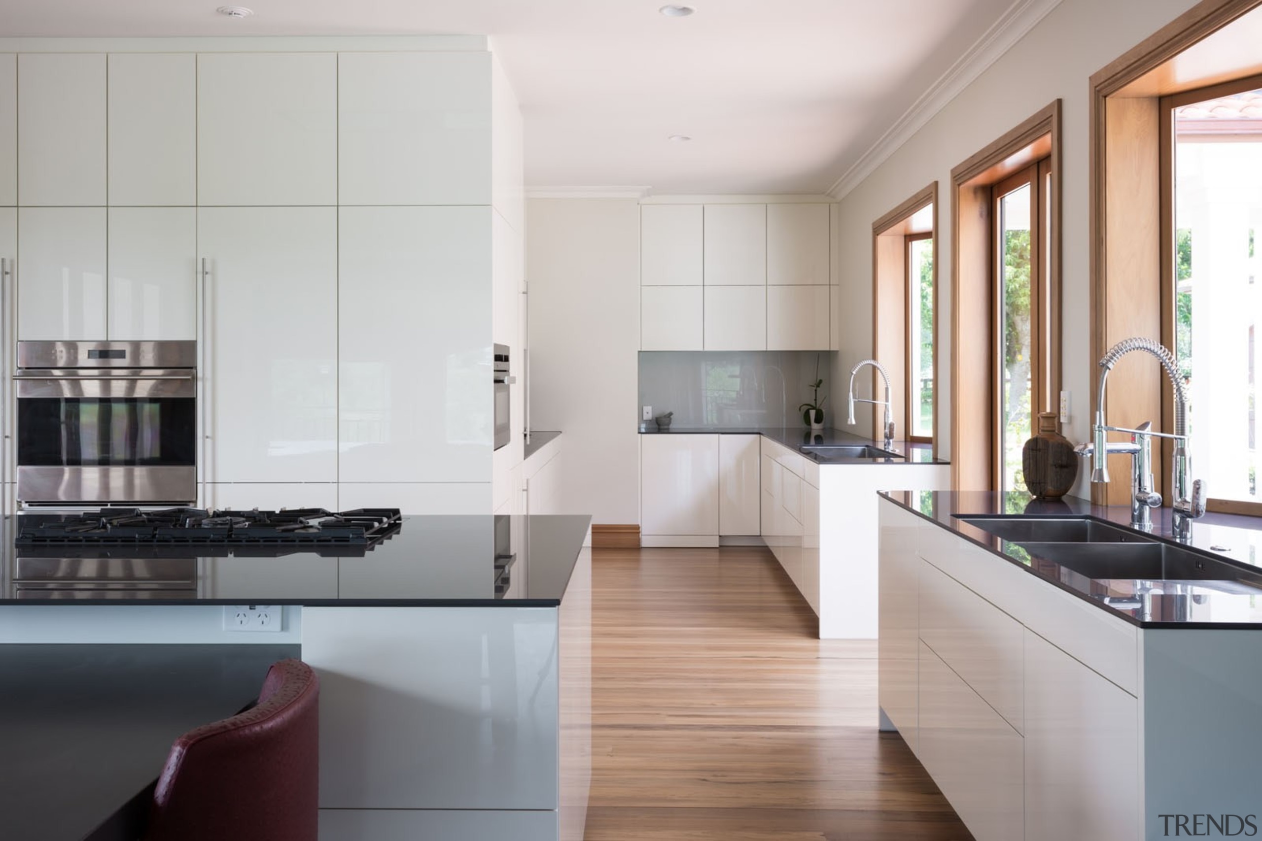 IMGL0232-44 - Riverlinks Road, Two separate kitchens in architecture, cabinetry, countertop, cuisine classique, floor, interior design, kitchen, real estate, room, gray