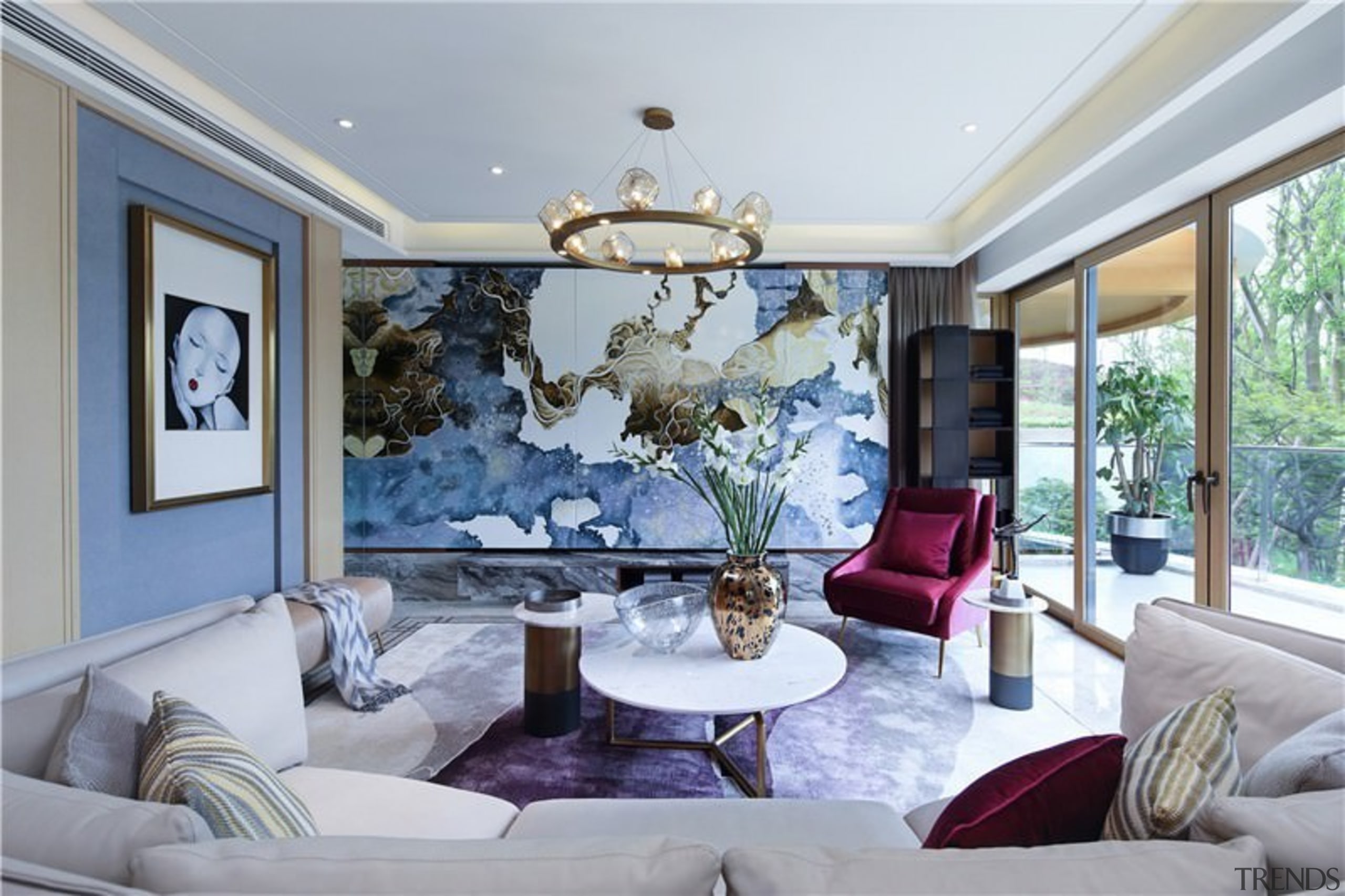 A feature wall unlike any other dominates the ceiling, estate, home, house, interior design, living room, property, real estate, room, window, gray