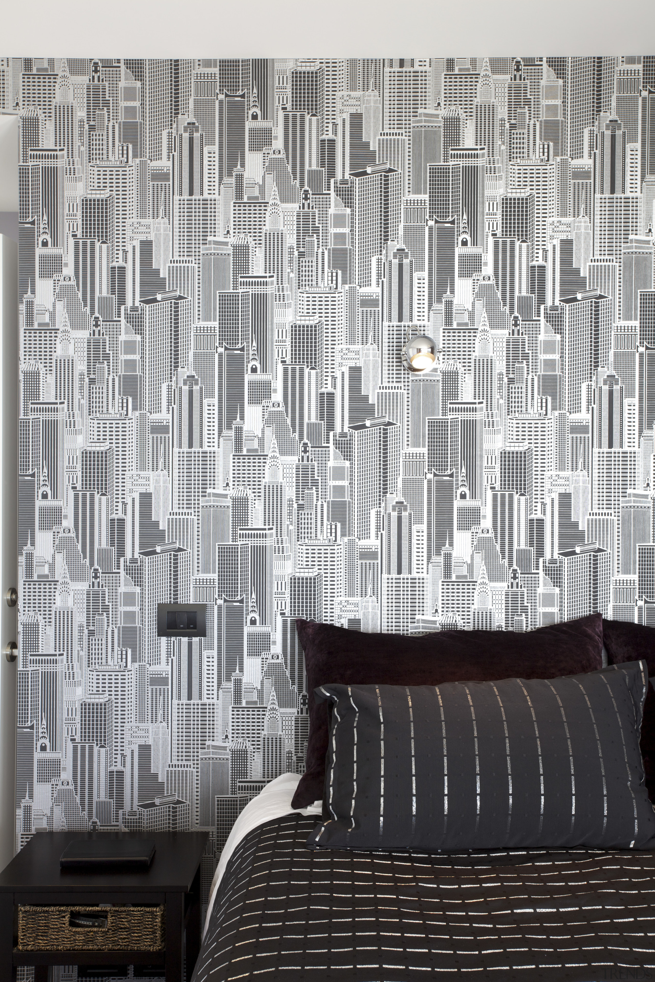 Coastal house interior by Yellowfox - Coastal house architecture, black and white, design, interior design, monochrome photography, pattern, wall, wallpaper, white, black