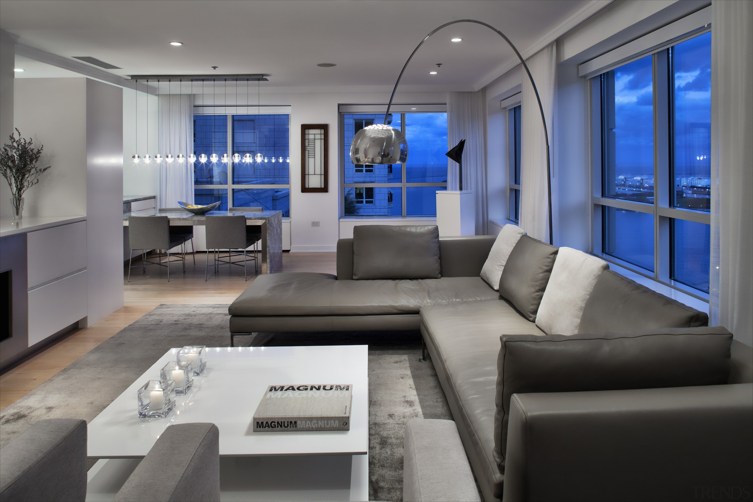 View of kitchen designed by Massey Hoffman Architects interior design, living room, real estate, room, gray