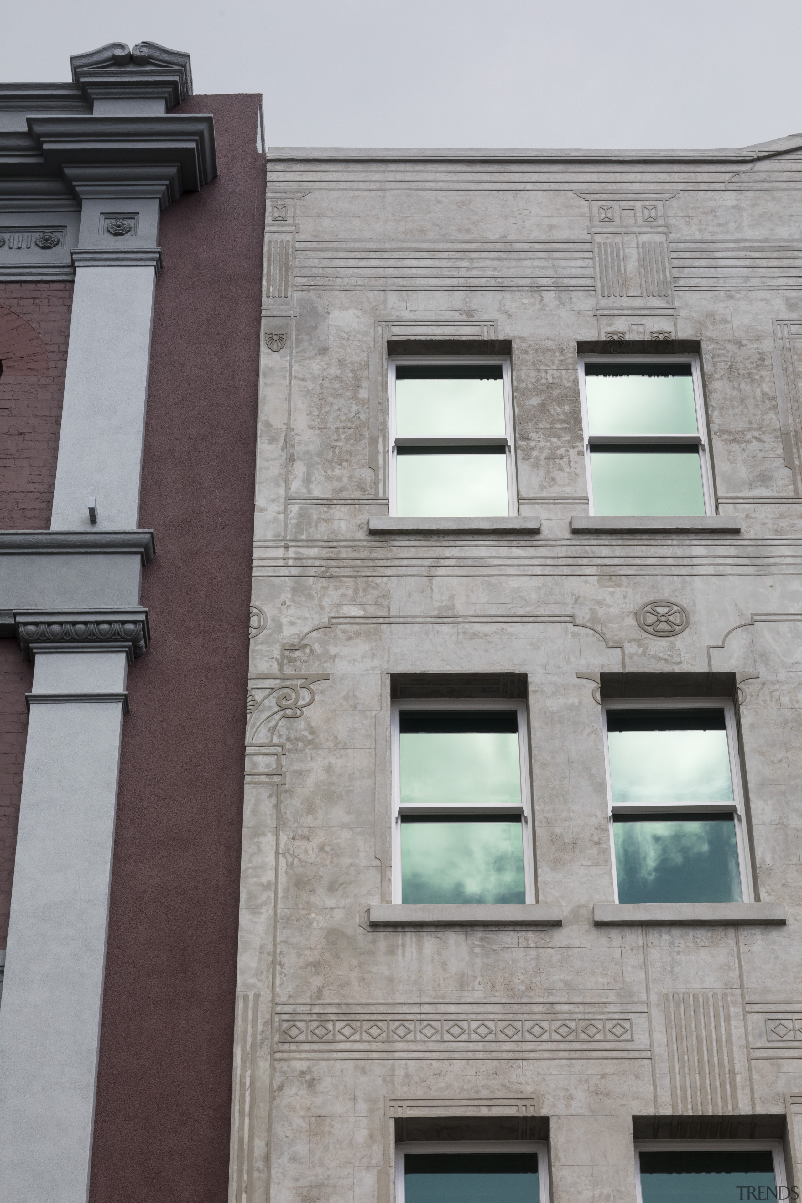 Raised and flat  two buildings from nearly apartment, architecture, building, commercial building, condominium, daytime, facade, house, wall, window, gray