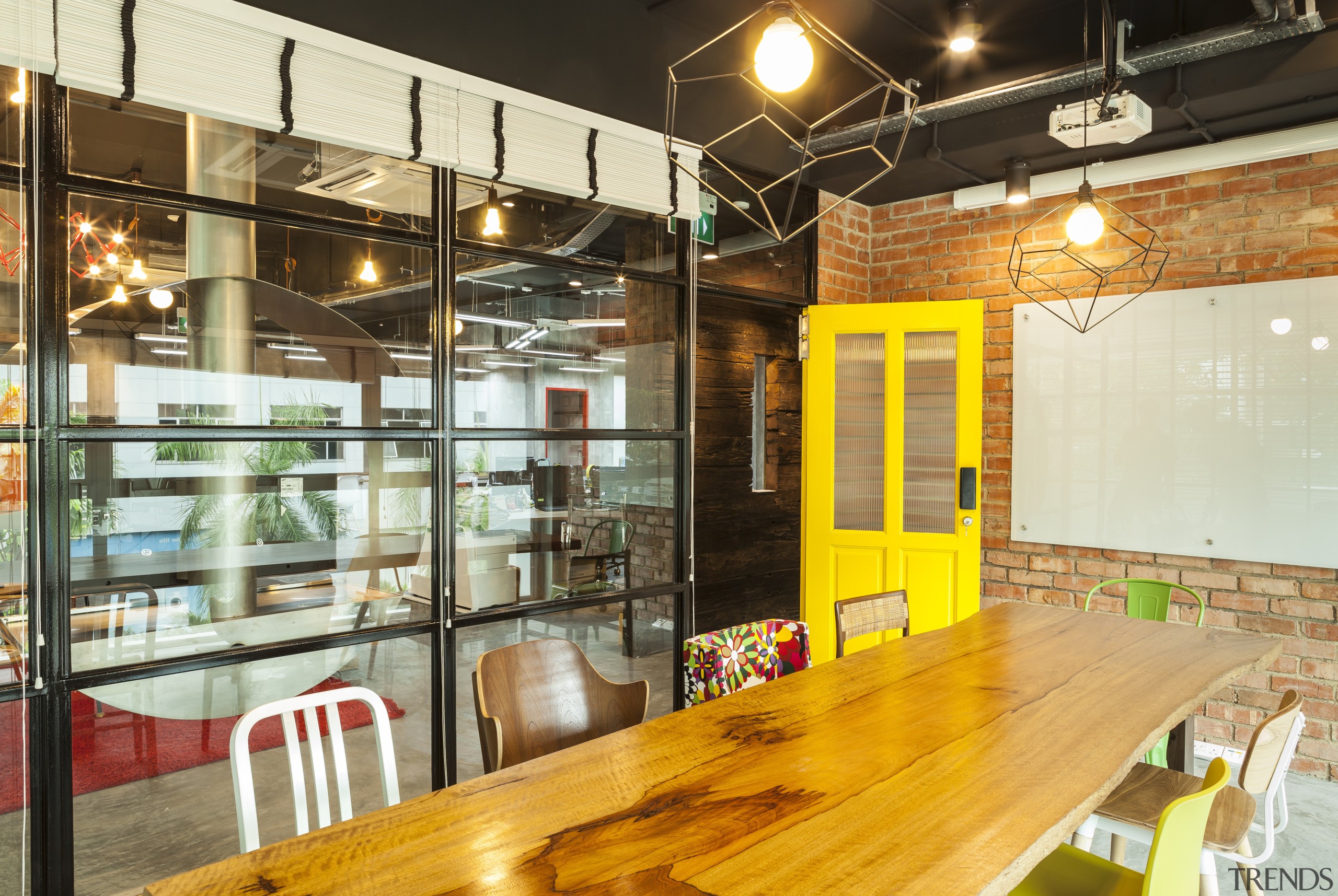 Vintage chairs create a talking point in this café, interior design, brown, orange