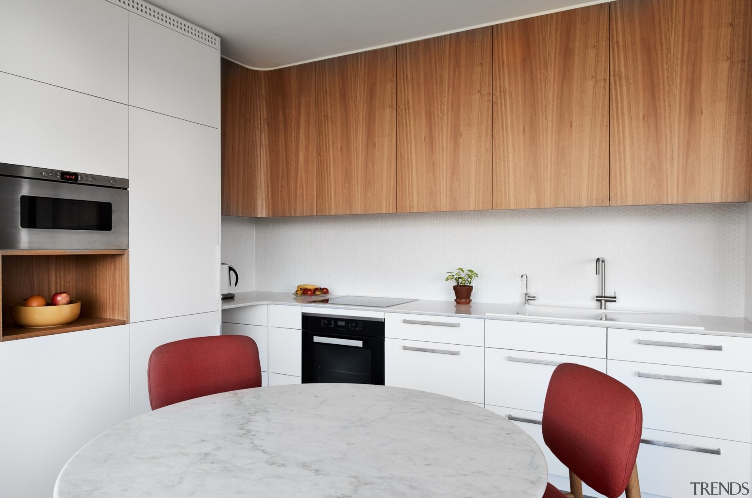 The Japanese influence in the kitchen is clear cabinetry, countertop, interior design, kitchen, product design, room, gray, white