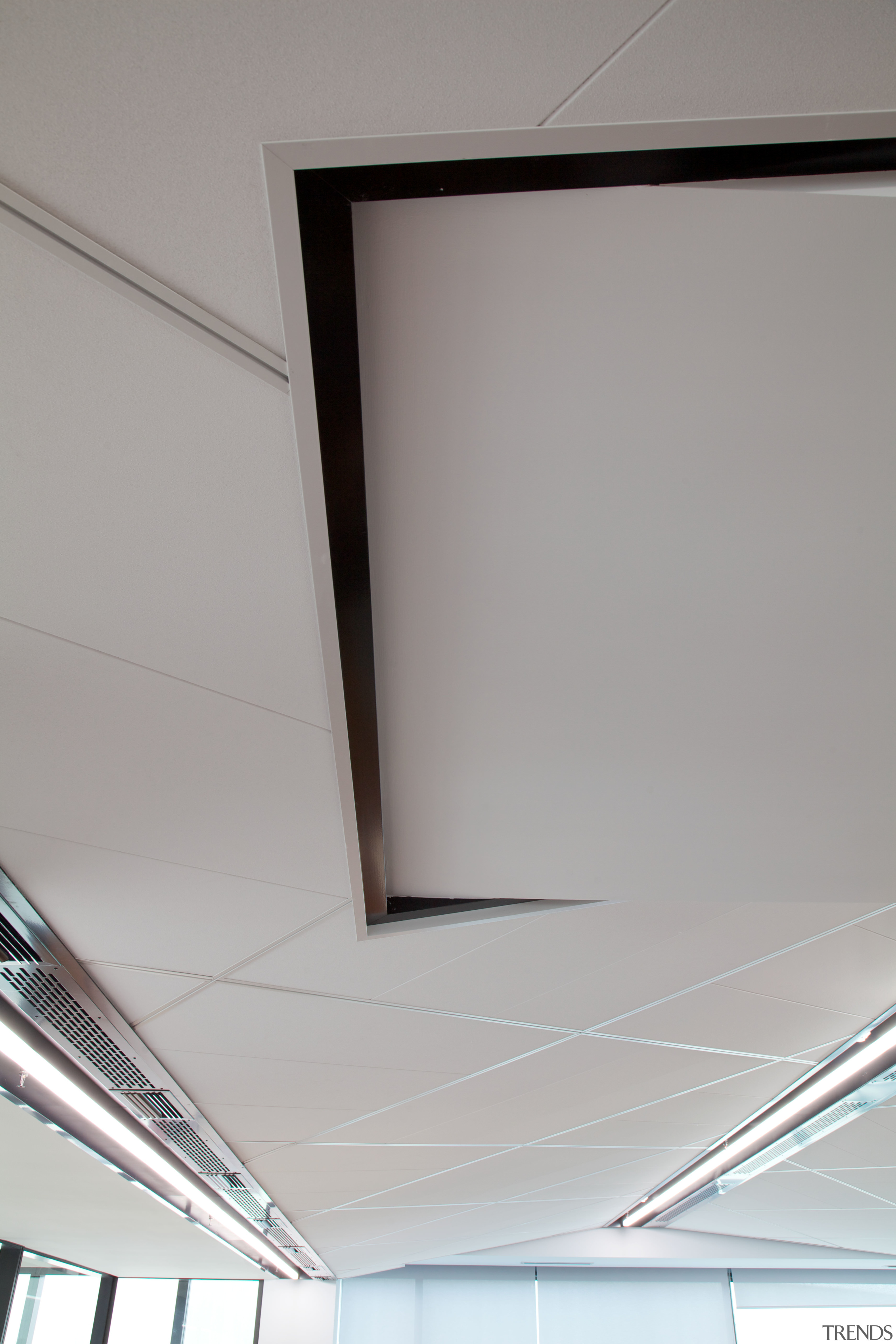 Above and beyond  the new Genesis Energy angle, architecture, ceiling, daylighting, glass, light, line, product design, window, gray