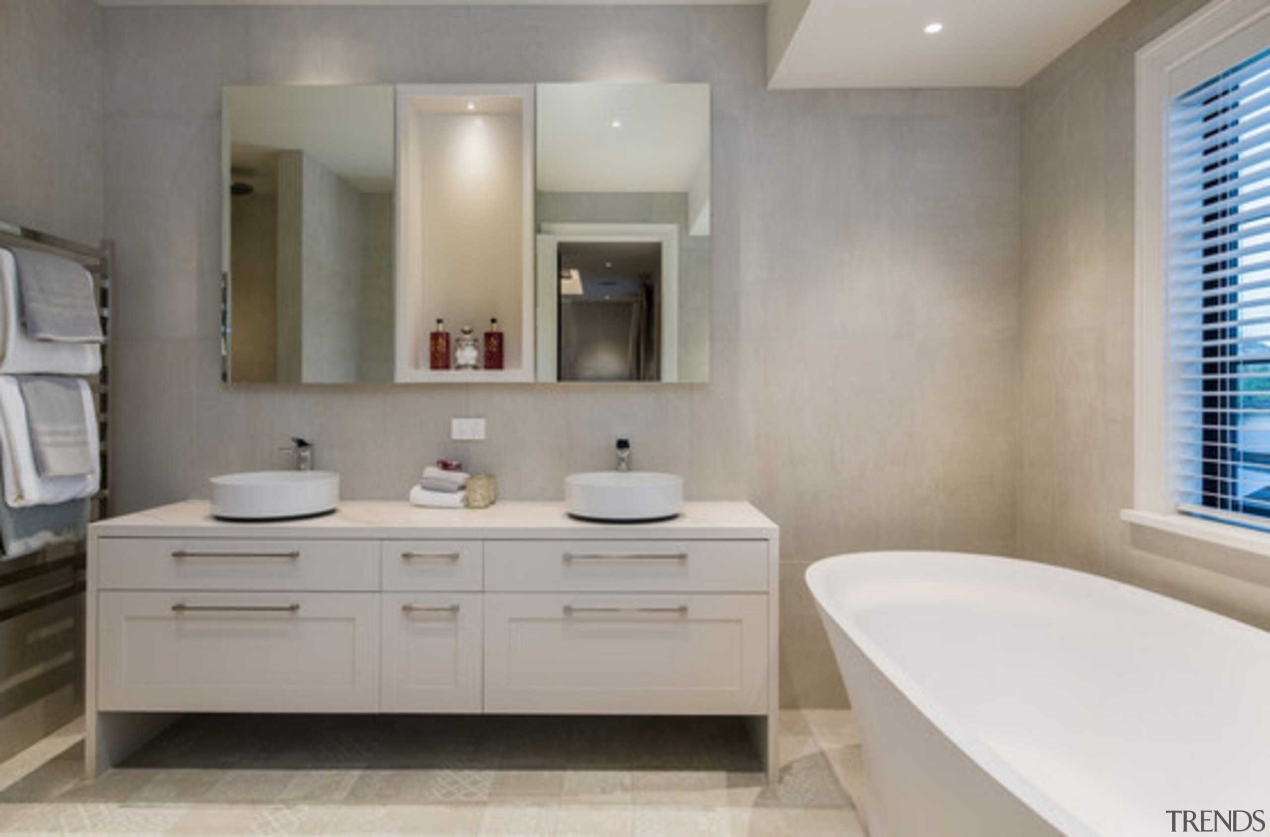 New Albany Show Home - New Albany Show bathroom, bathroom accessory, bathroom cabinet, floor, home, interior design, room, sink, gray