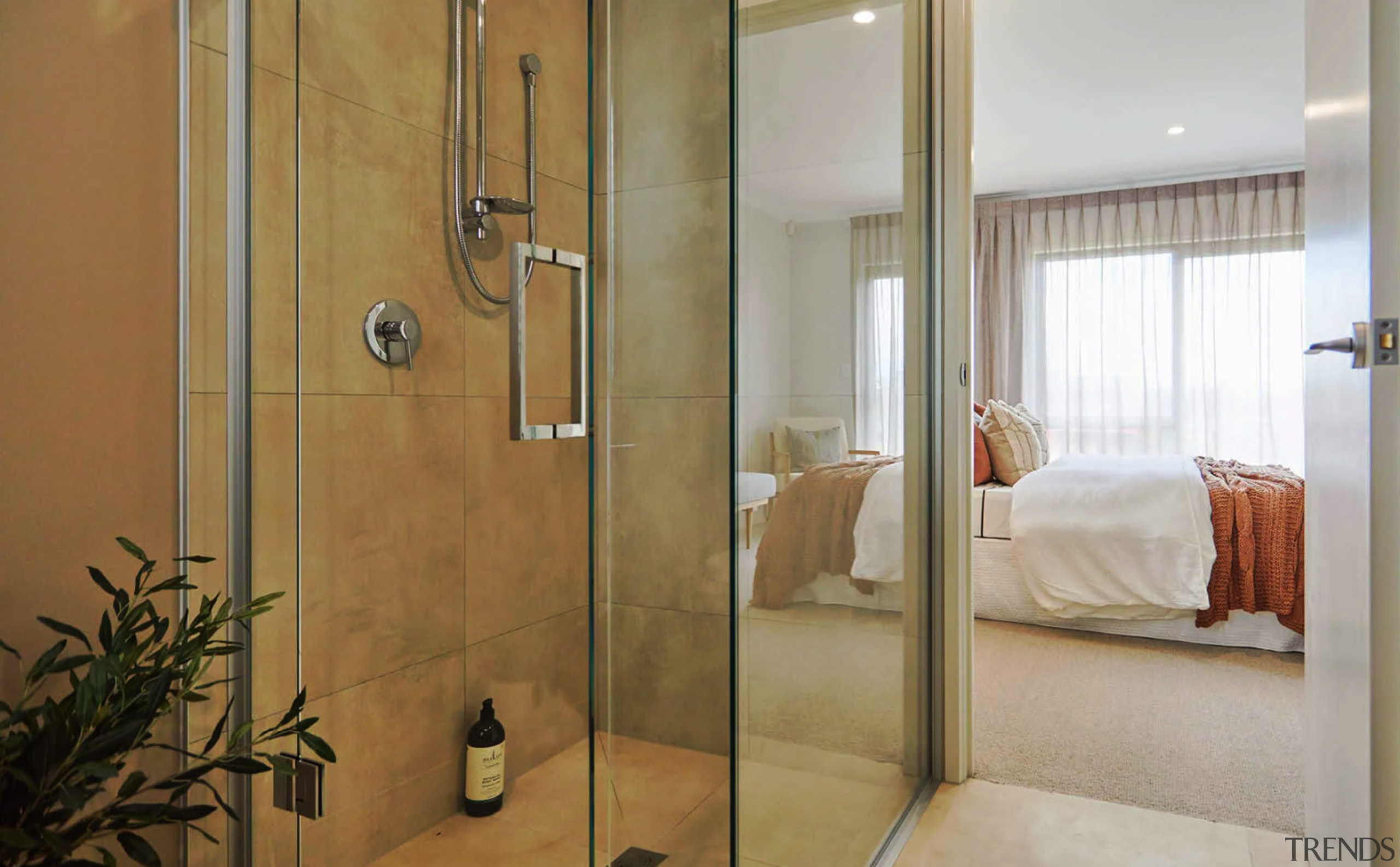 Looking from the master ensuite into the sunny 