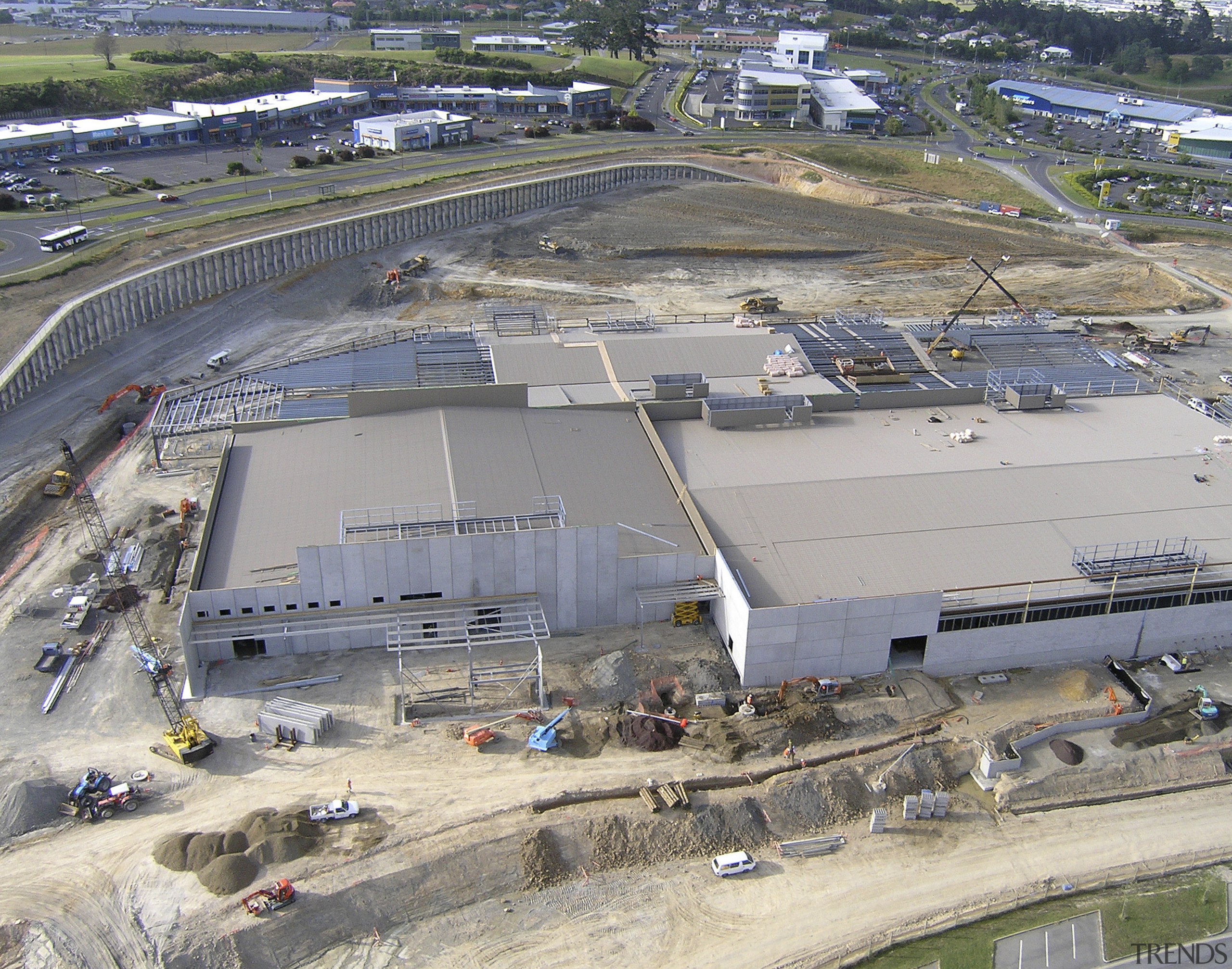 As part of the civil engineering works for aerial photography, airport, bird's eye view, gray