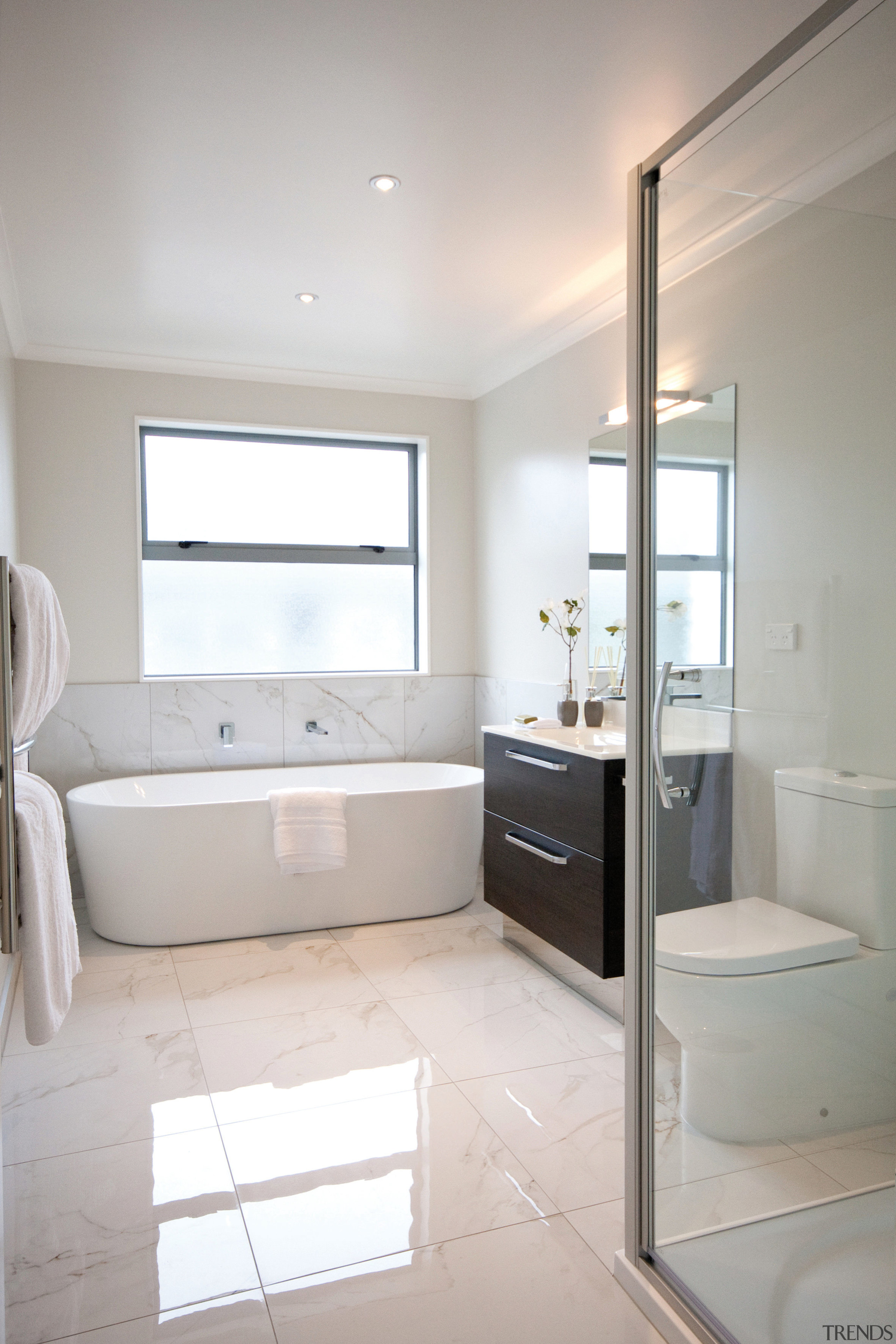 Contemporary bathroom - Contemporary bathroom - architecture | architecture, bathroom, bathroom cabinet, floor, home, interior design, room, sink, gray