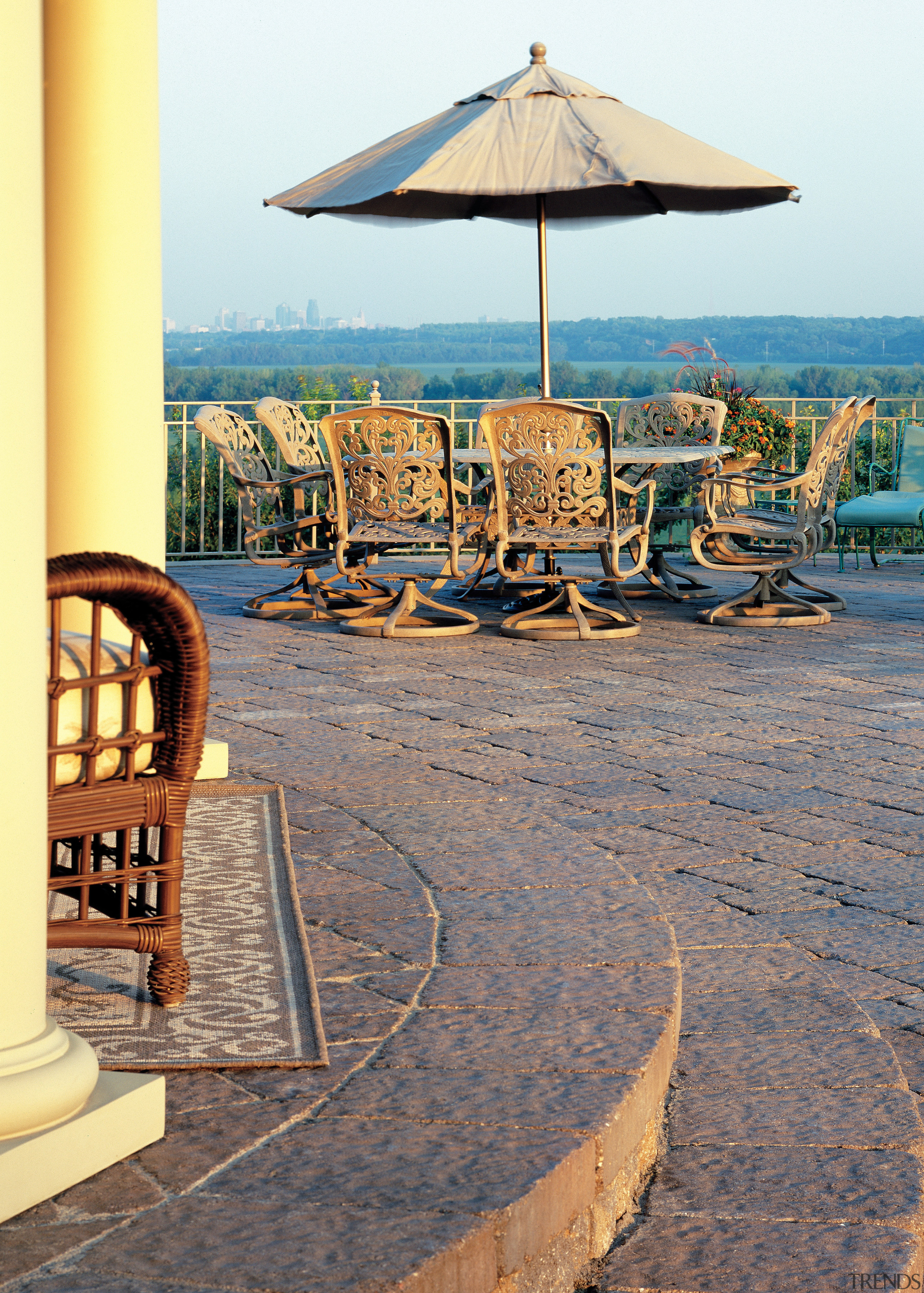 A view of these outdoor entertainment areas featuring outdoor structure, sea, sky, vacation, water, wood, gray