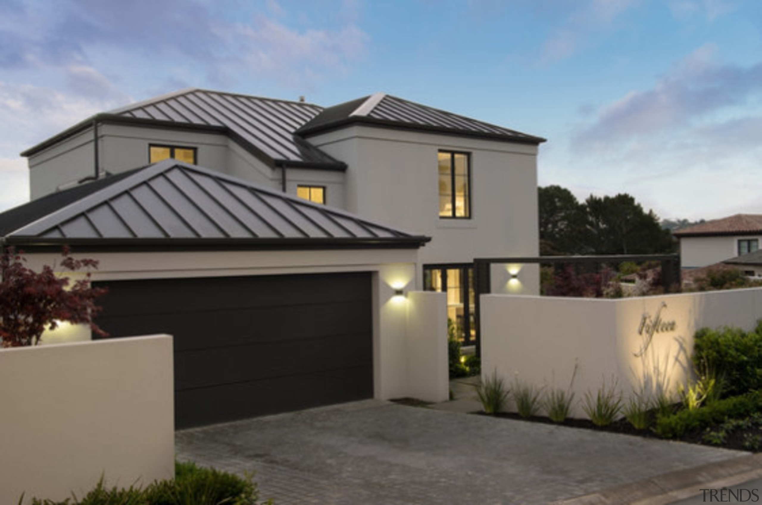 New Albany Show Home - New Albany Show building, elevation, estate, facade, garage door, home, house, property, real estate, residential area, roof, siding, gray