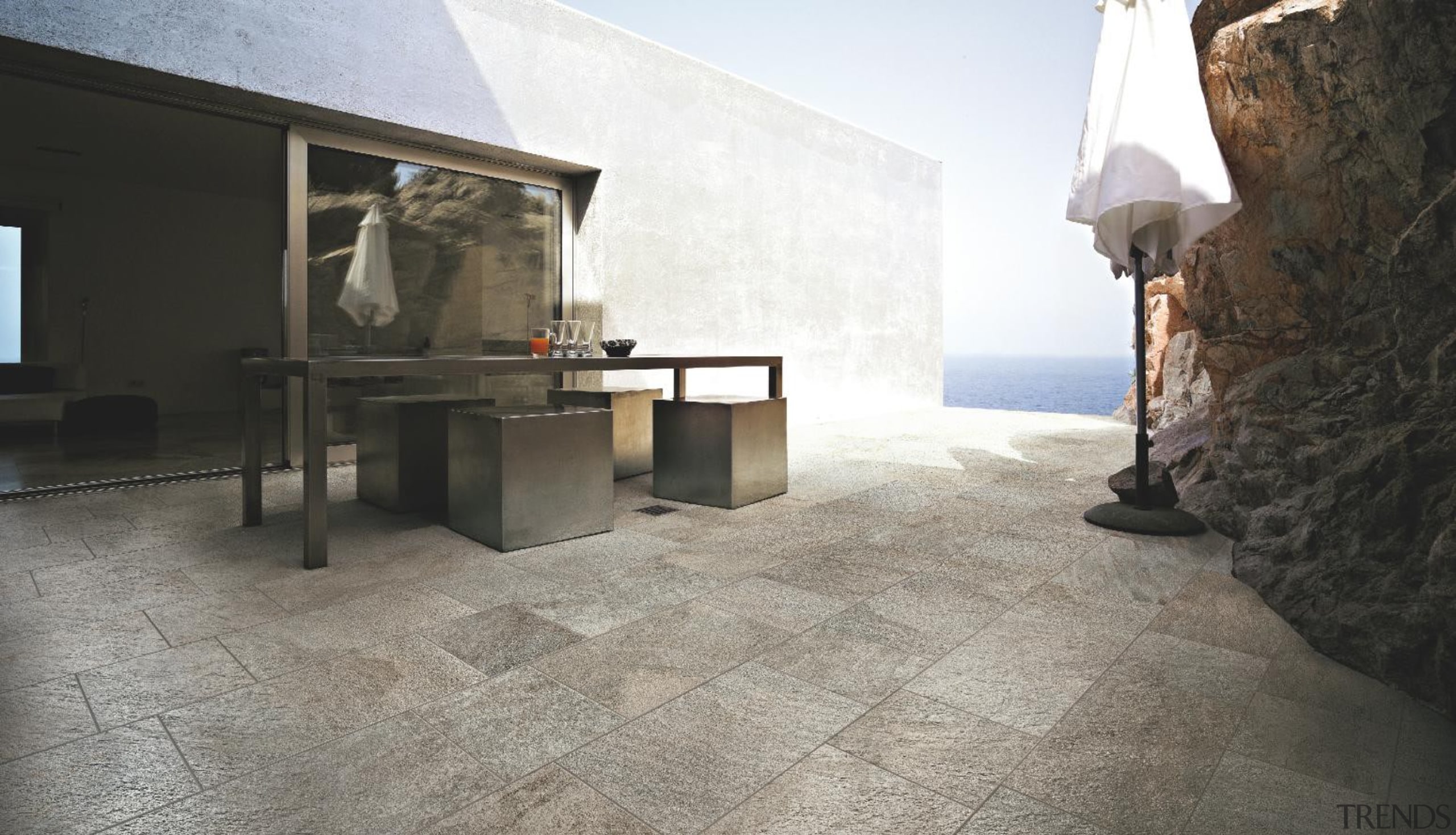Quarzite barge outdoors floor tile - Stone D floor, flooring, tile, wood flooring, gray, black
