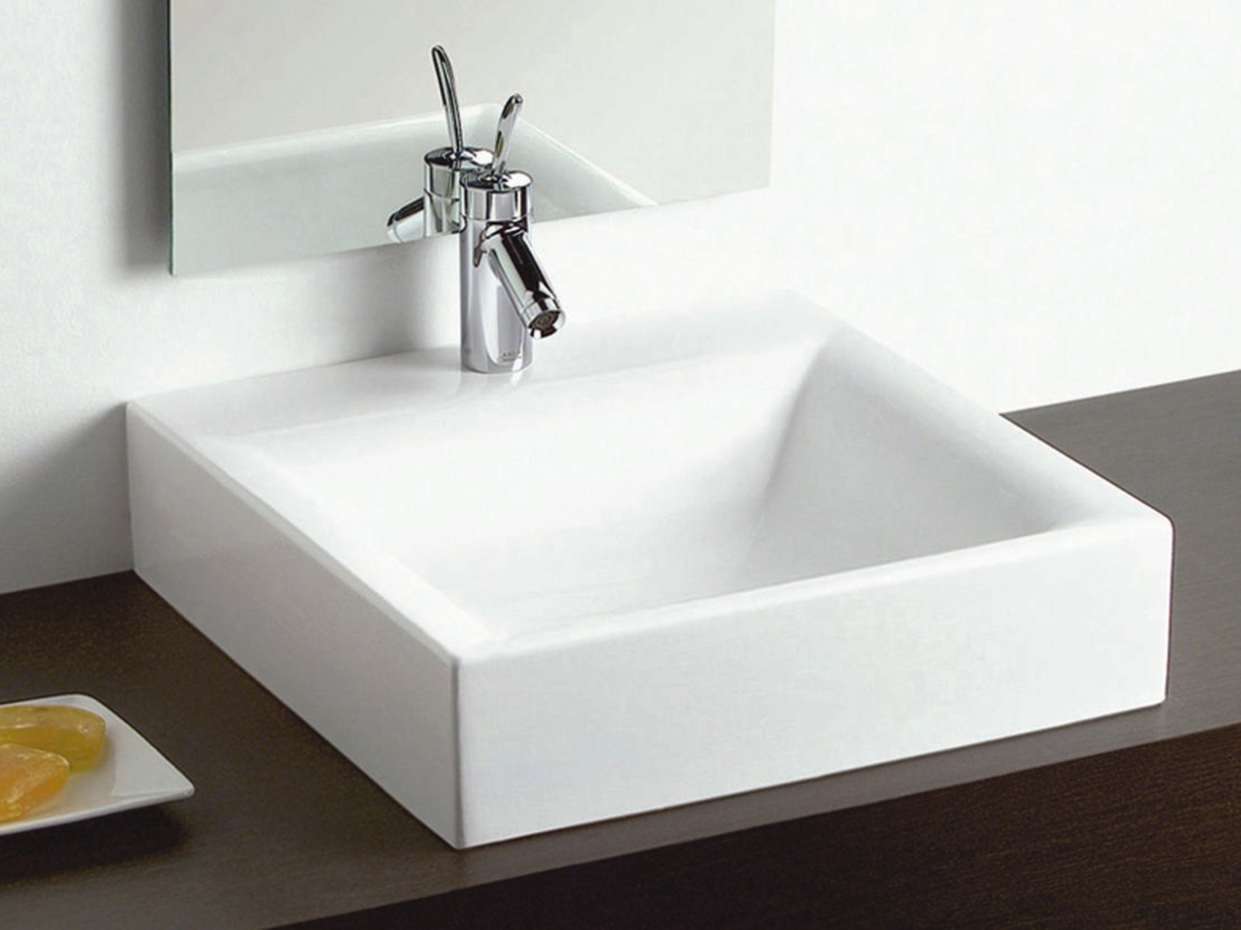 The detail of a basin area - The bathroom sink, ceramic, plumbing fixture, product design, sink, tap, white