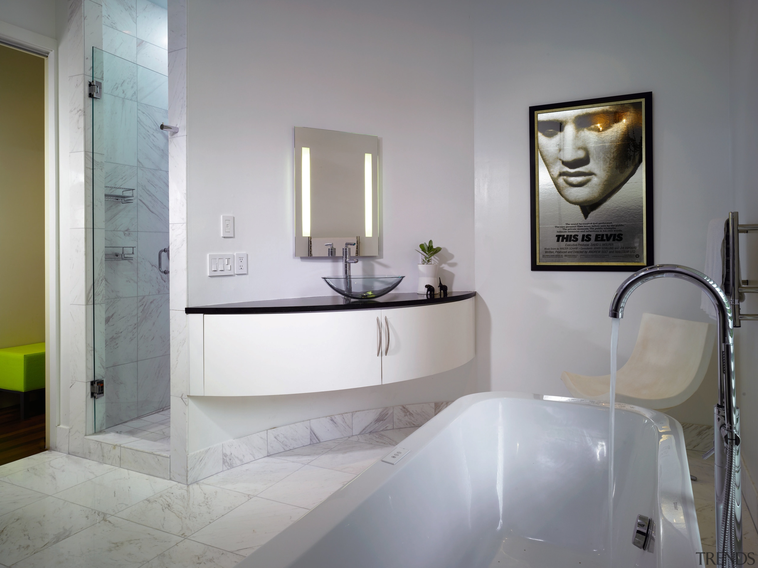 A view of the bathroom, tiled floors, white bathroom, floor, home, interior design, plumbing fixture, property, room, gray