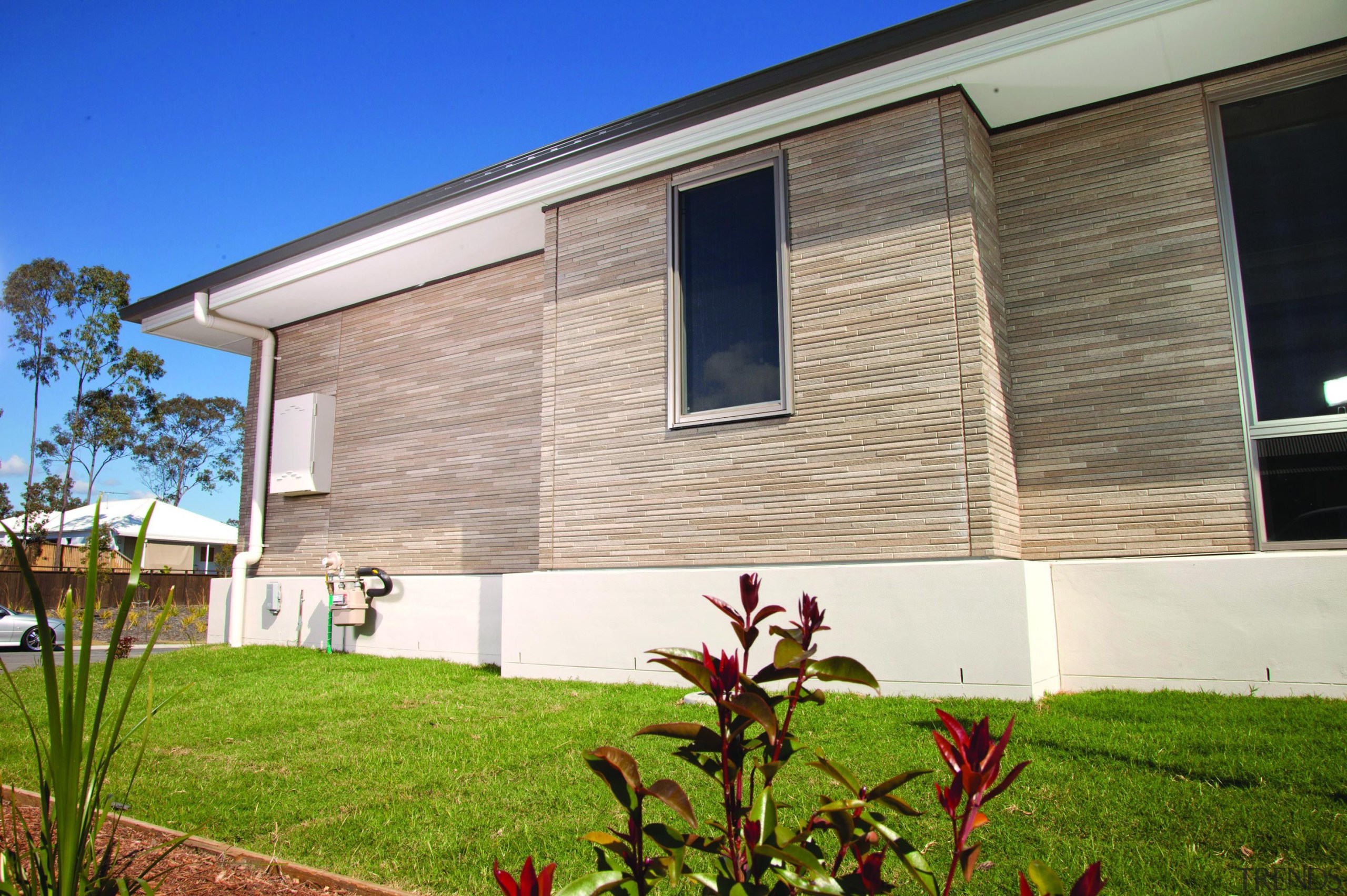 With a depth of colour and intricate texture architecture, cottage, estate, facade, grass, home, house, property, real estate, residential area, siding, window, wood, gray