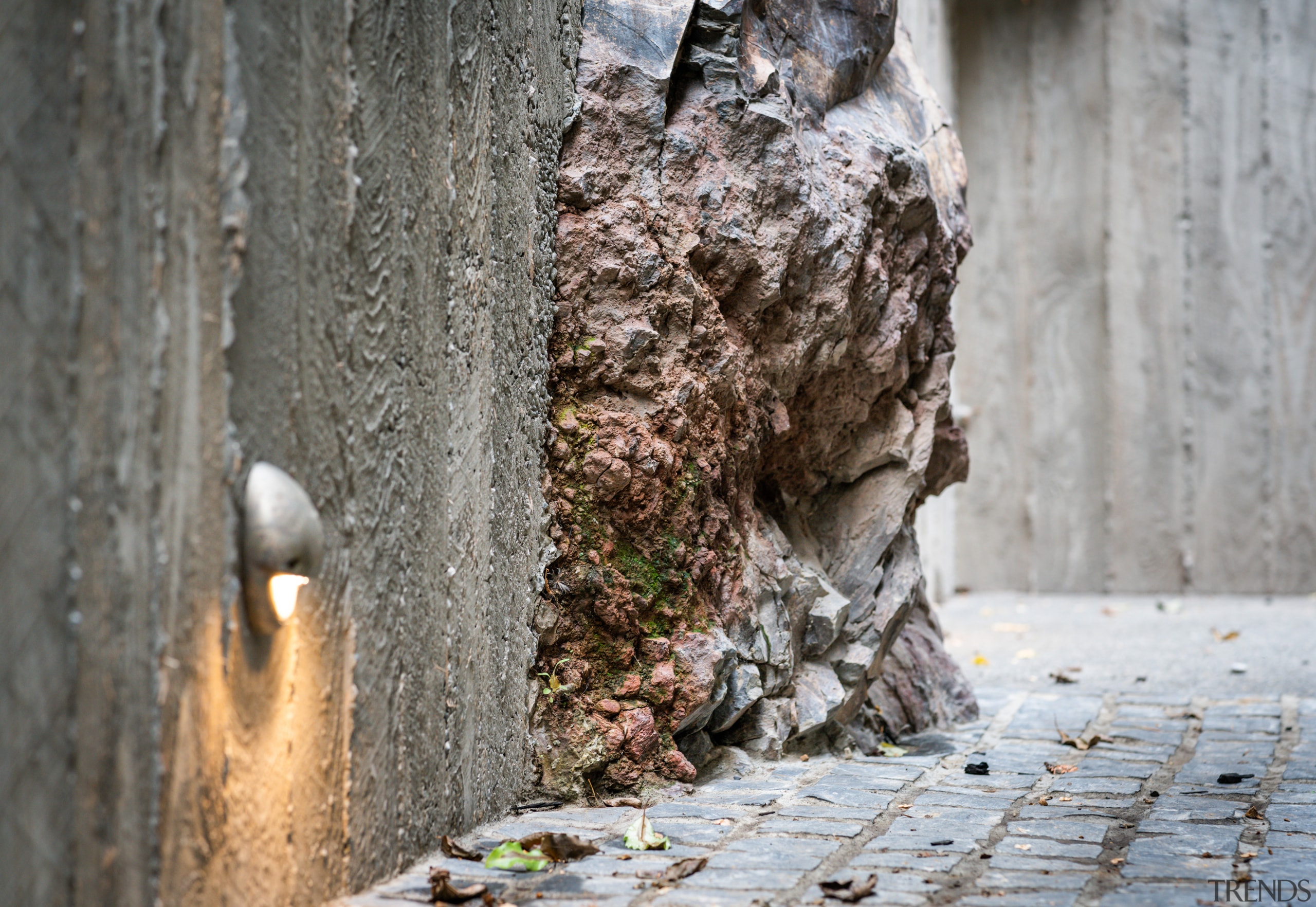 In the evening, lighting highlights the rough nature 