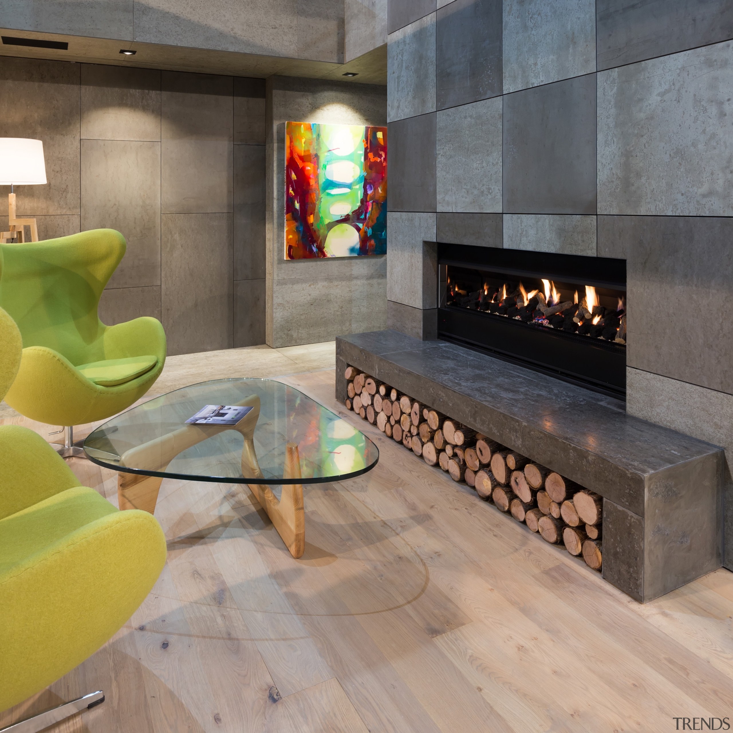 IMG_6175-2 - fireplace | floor | flooring | fireplace, floor, flooring, furniture, hearth, interior design, living room, table, wall, wood flooring, gray