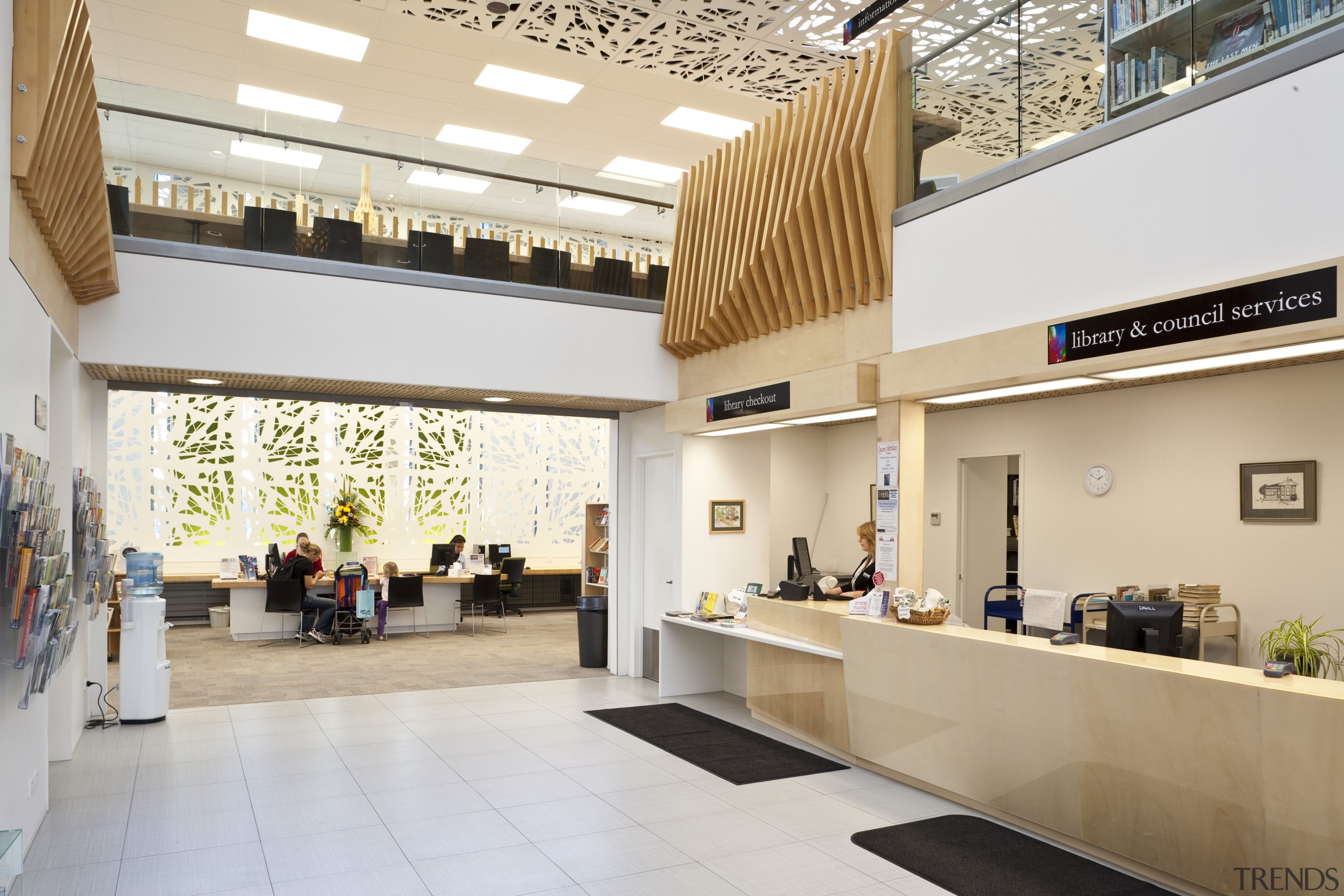 Birkenhead library Auckland, NZ. - Birkenhead library Auckland, institution, interior design, lobby, white