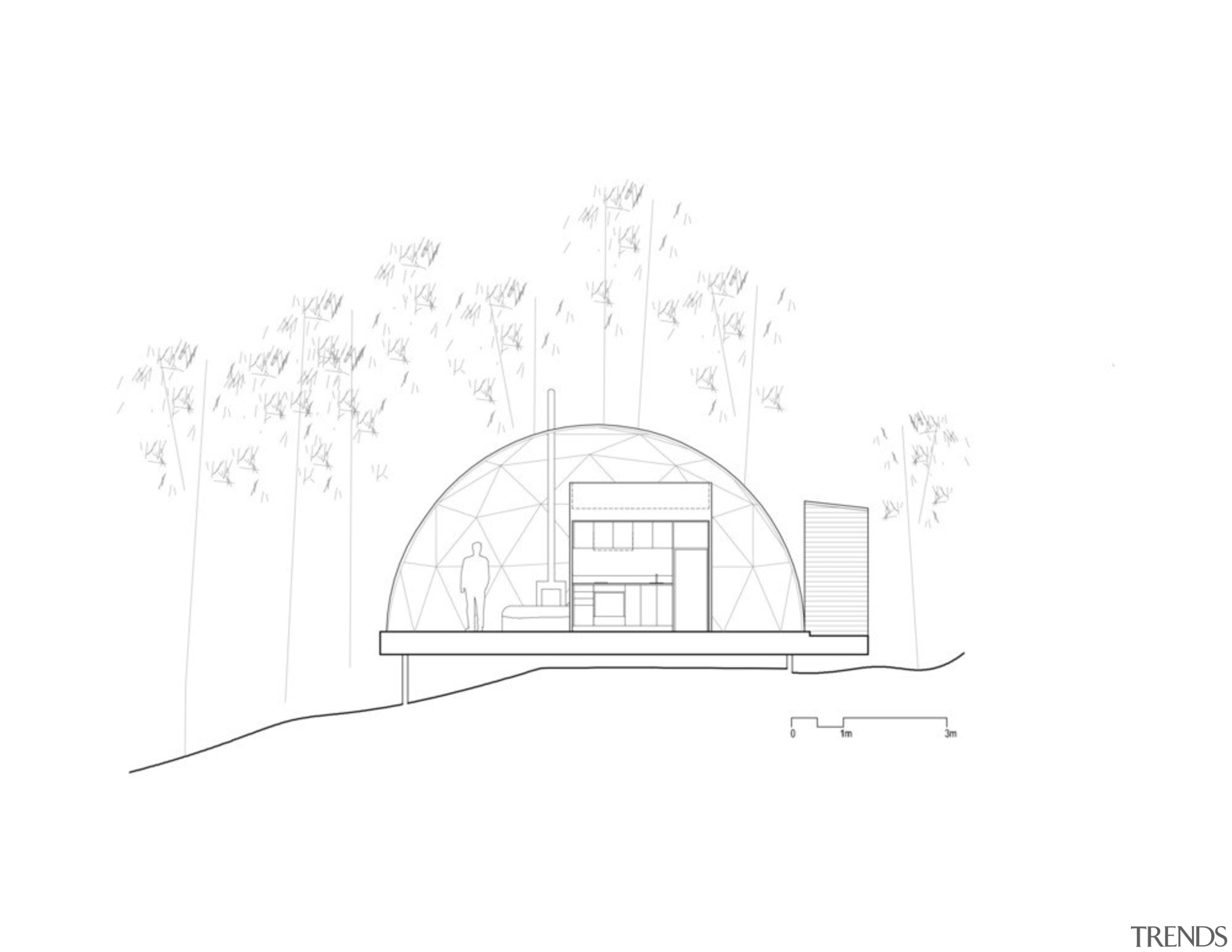 Dome 9A - angle | arch | architecture angle, arch, architecture, area, black and white, design, diagram, drawing, font, line, line art, monochrome, product, sketch, structure, text, white