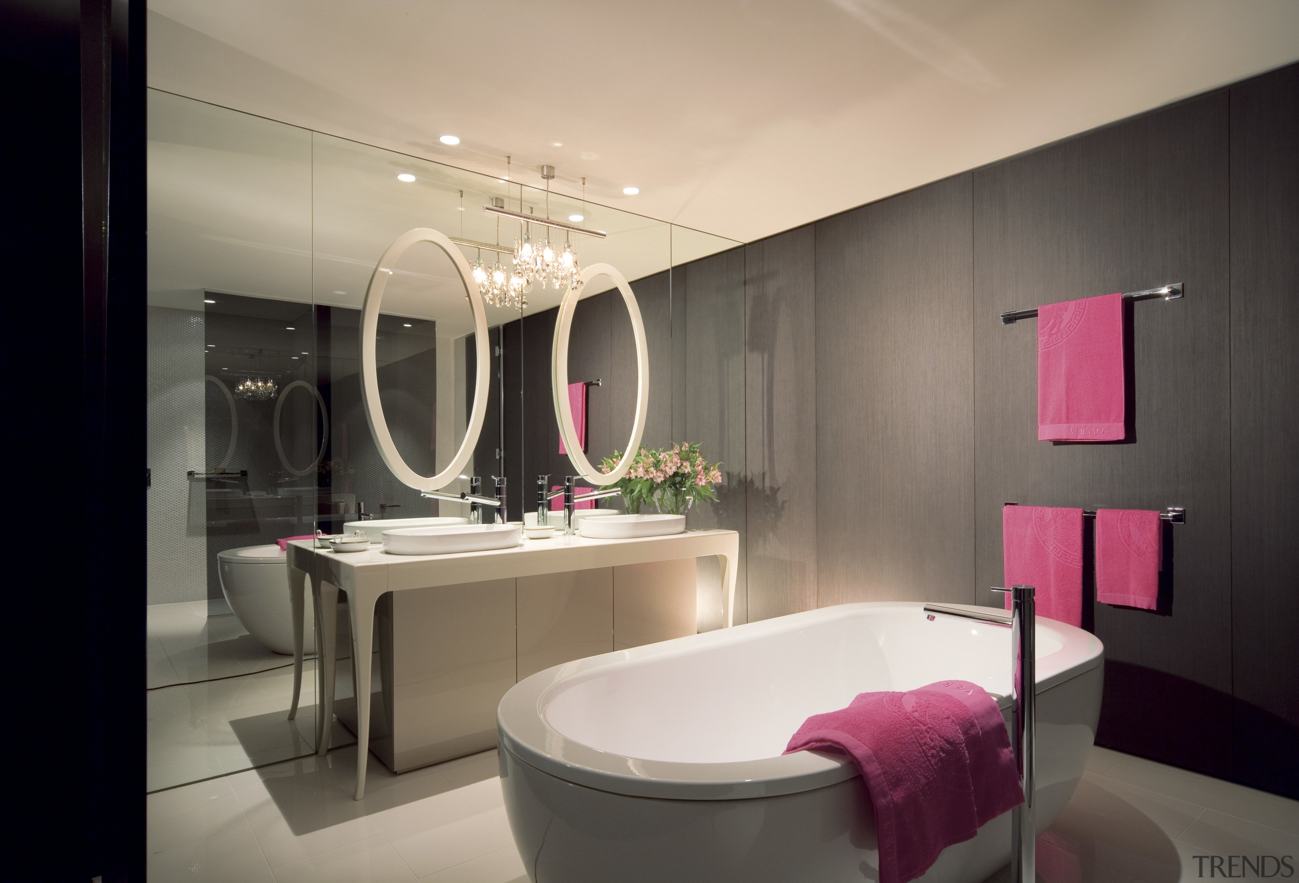 Bathrooms are designed to be both modern and bathroom, ceiling, interior design, product design, room, black, orange