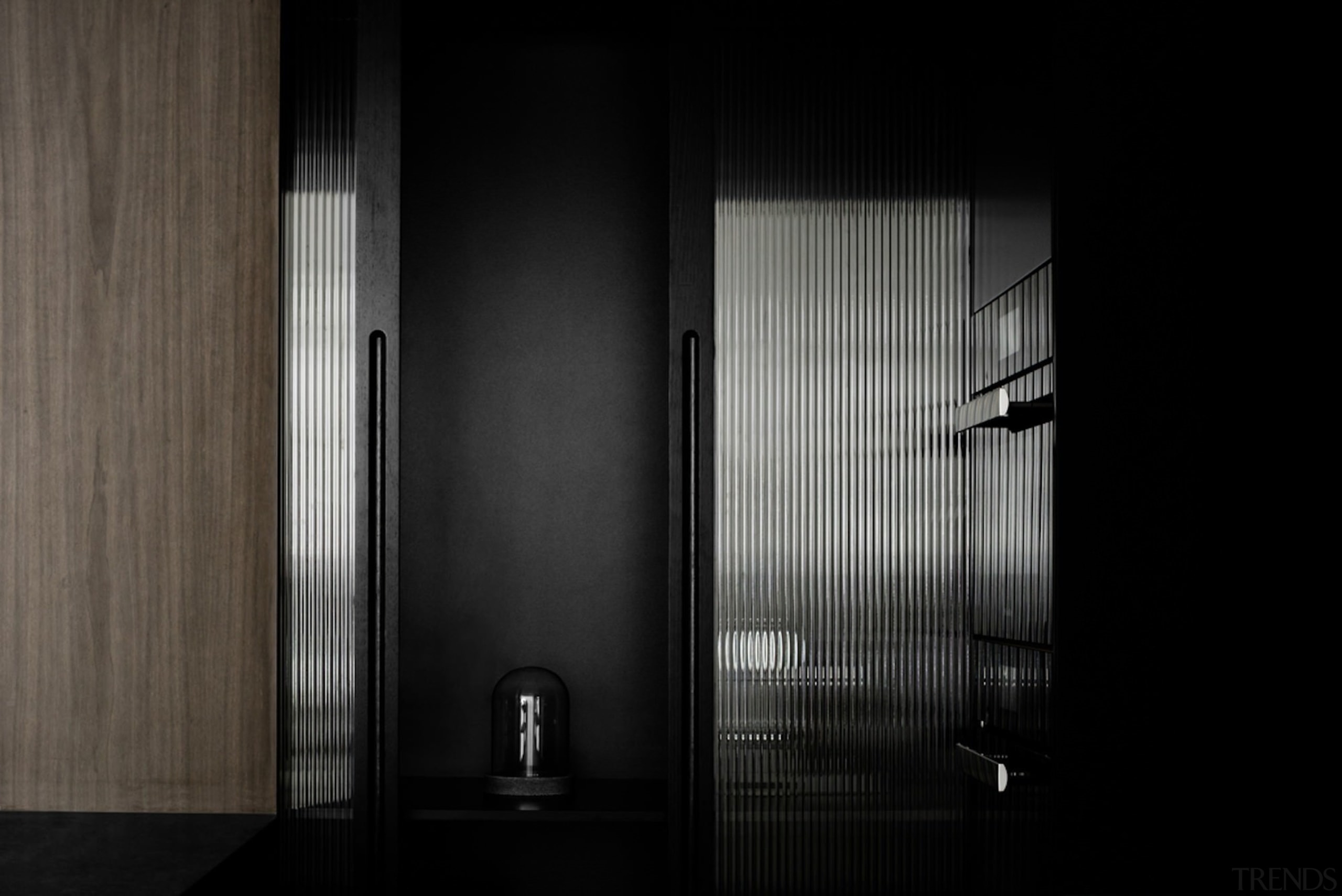 Storage in the kitchen - Storage in the architecture, black, black and white, darkness, daylighting, door, glass, house, interior design, light, light fixture, lighting, line, monochrome, monochrome photography, photography, structure, wall, black