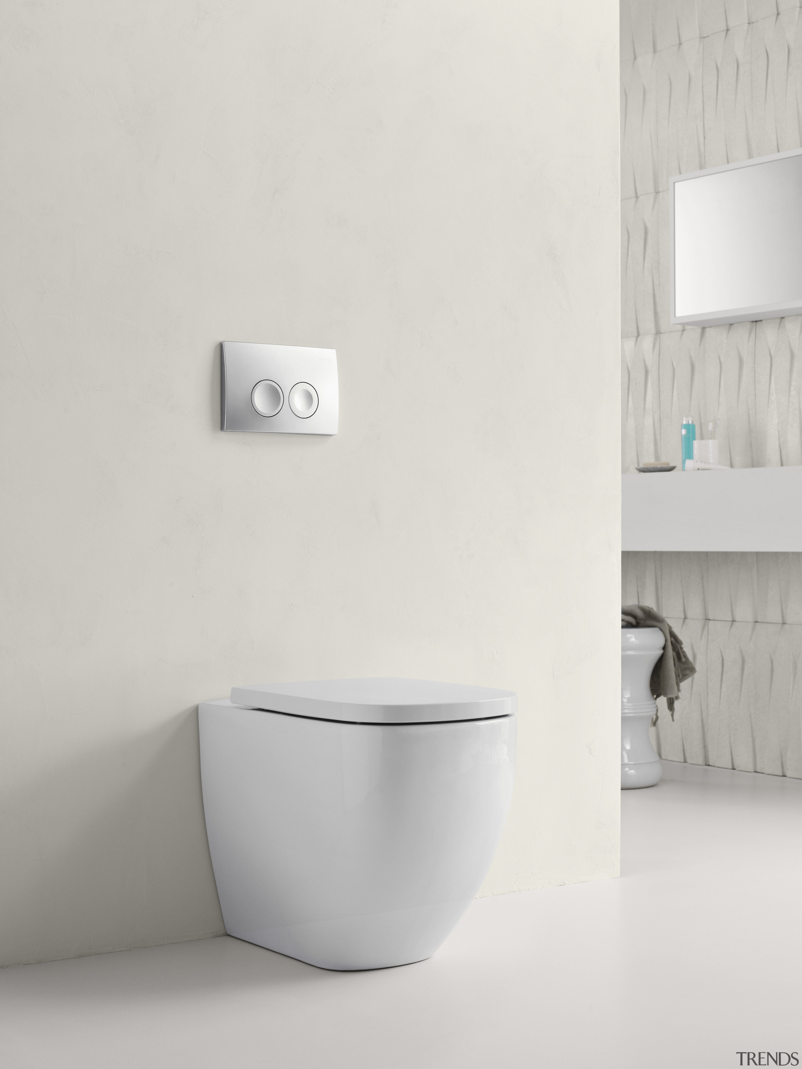 Seen here are the inwall cisterns from Geberit. bathroom, bathroom sink, bidet, ceramic, plumbing fixture, product design, tap, toilet, toilet seat, white