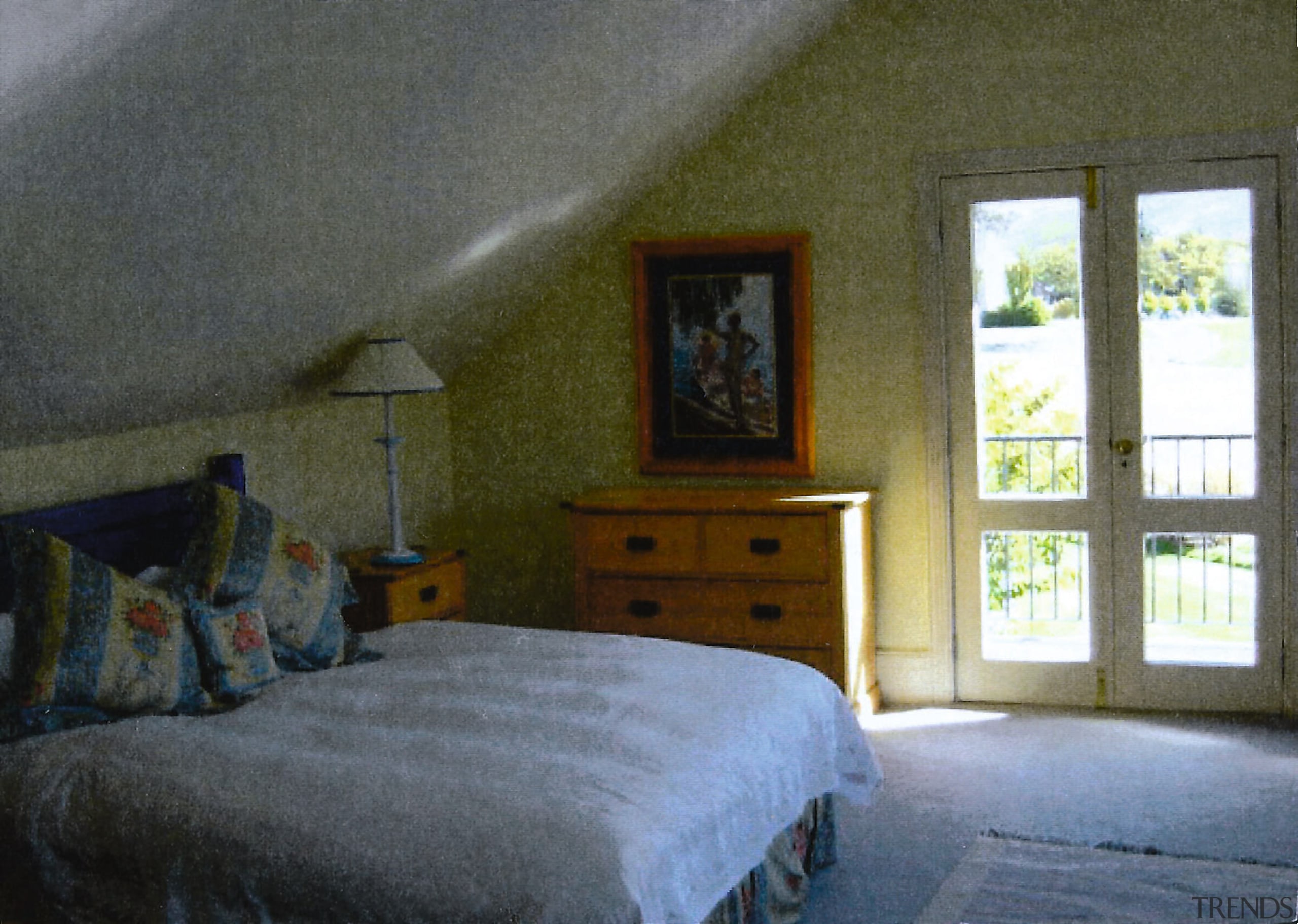 A view of a bedroom before it was architecture, bed, bedroom, ceiling, estate, furniture, home, house, interior design, property, real estate, room, wall, window, gray