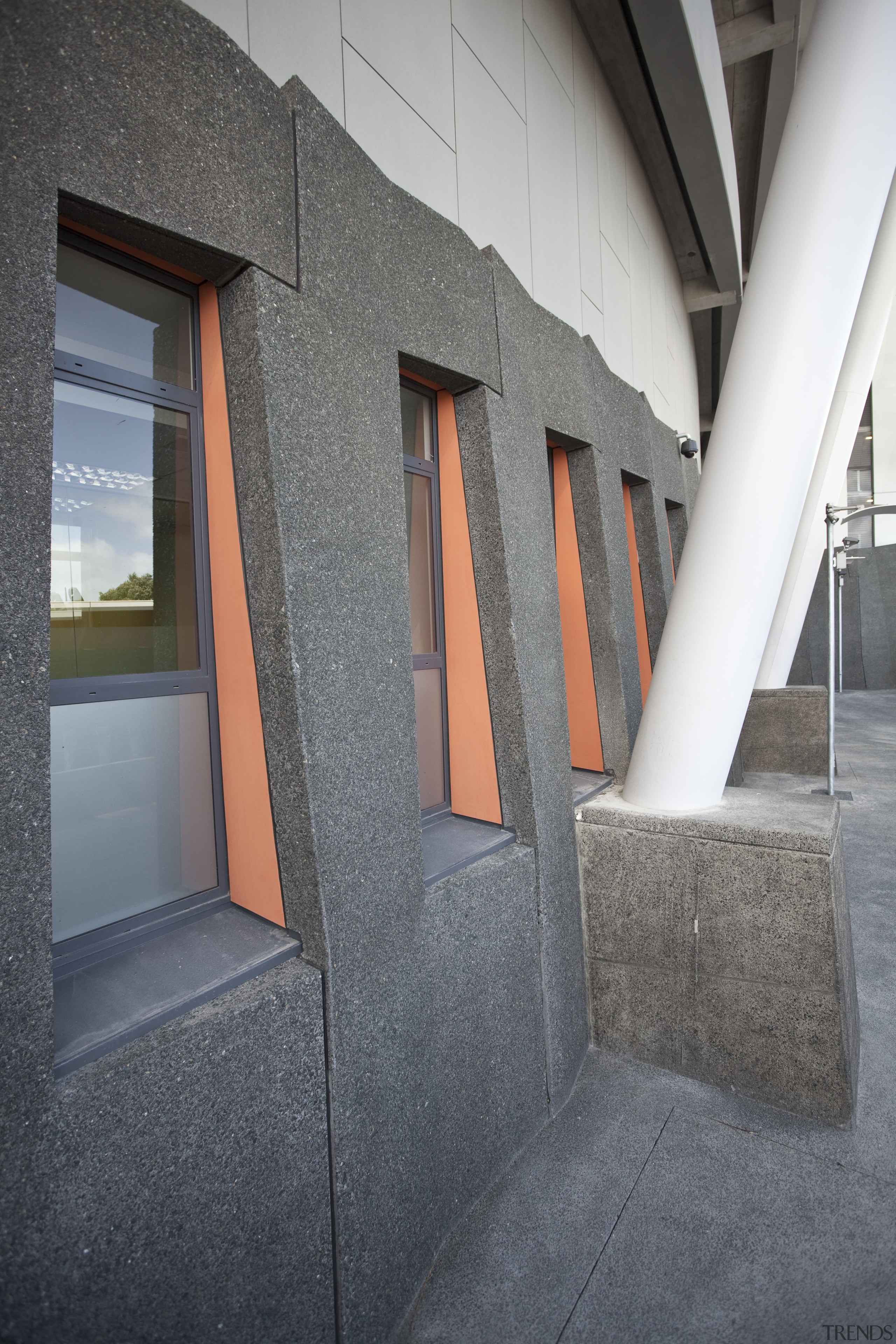 Exterior view of Eden Park which features precast architecture, building, daylighting, facade, glass, house, structure, wall, window, gray