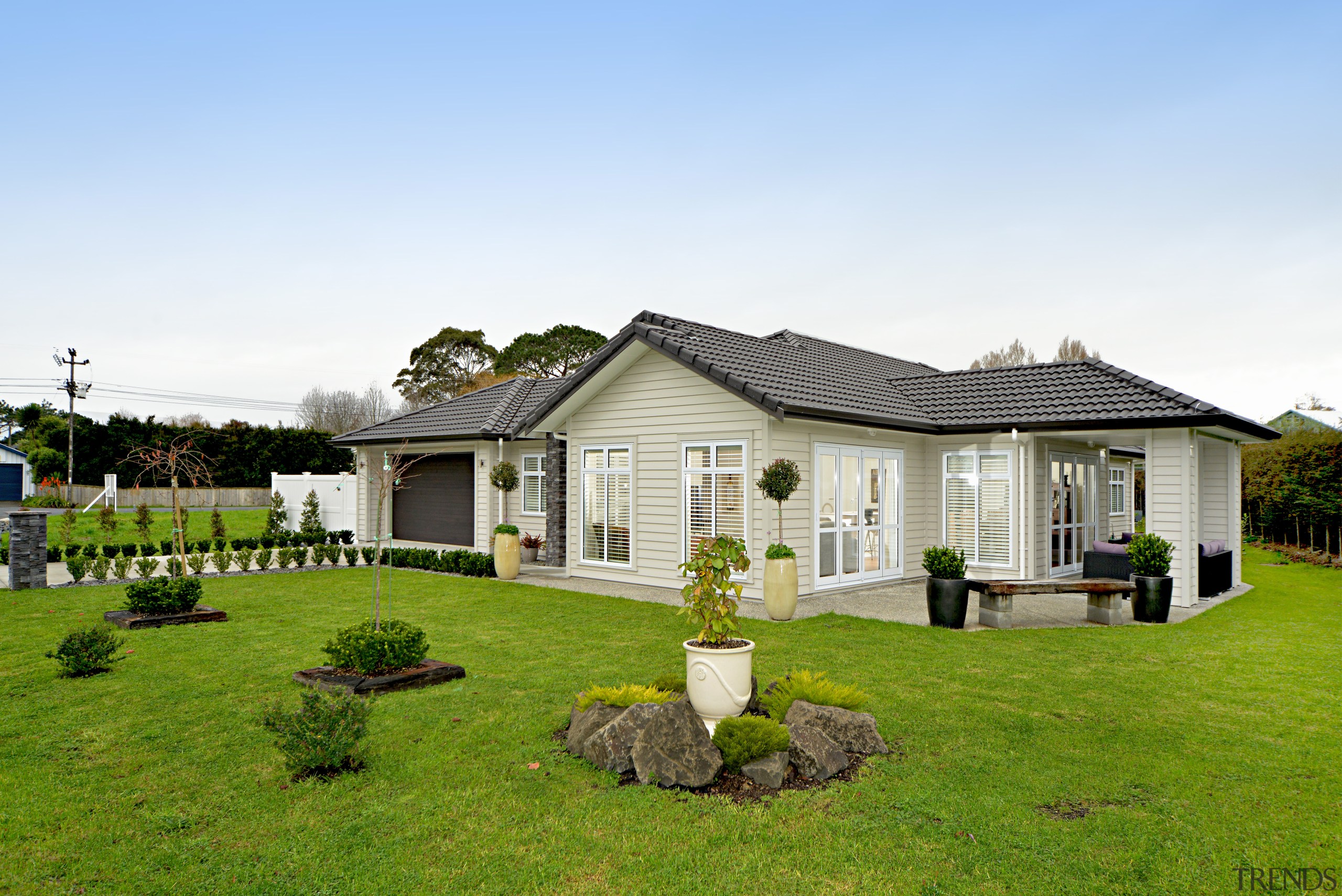 Palliside weatherboards  traditional look, low maintenance cottage, estate, facade, farmhouse, grass, home, house, land lot, landscape, property, real estate, residential area, villa, teal